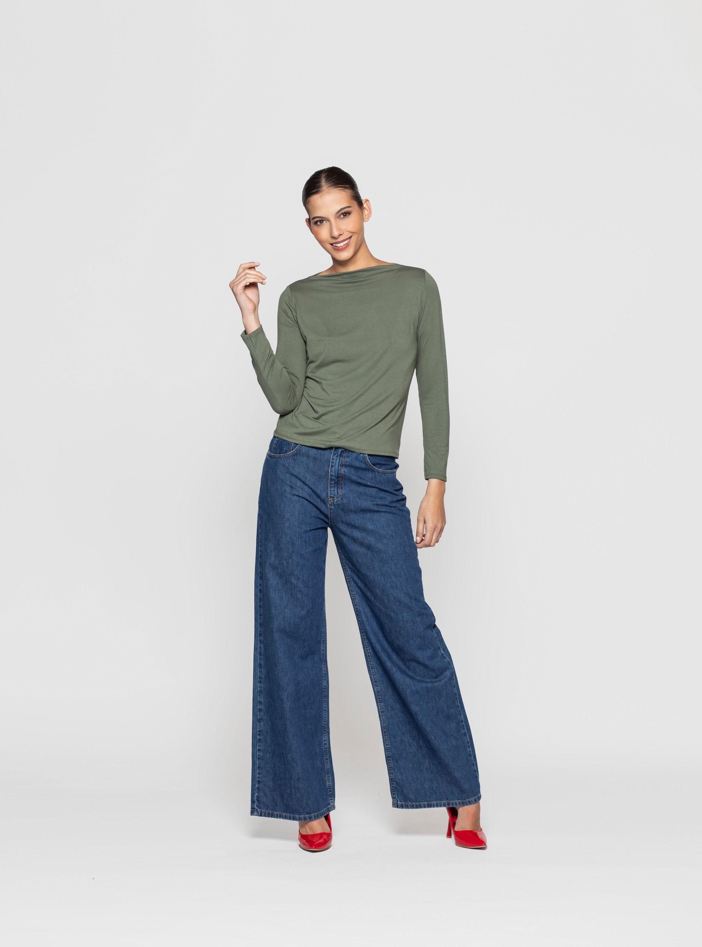 Polera Mujer Iris Verde Oscuro Lineatre-2