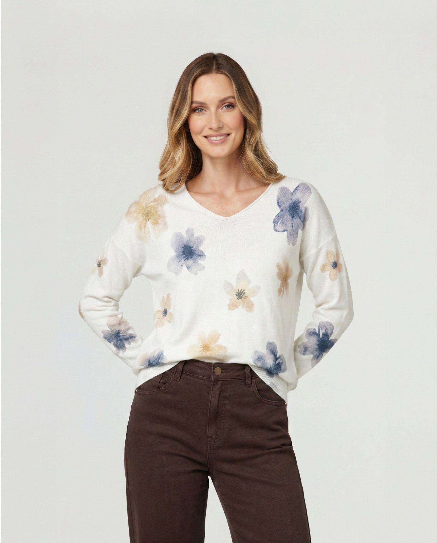 Sweater Mujer Nicoletta Gris Lineatré-0