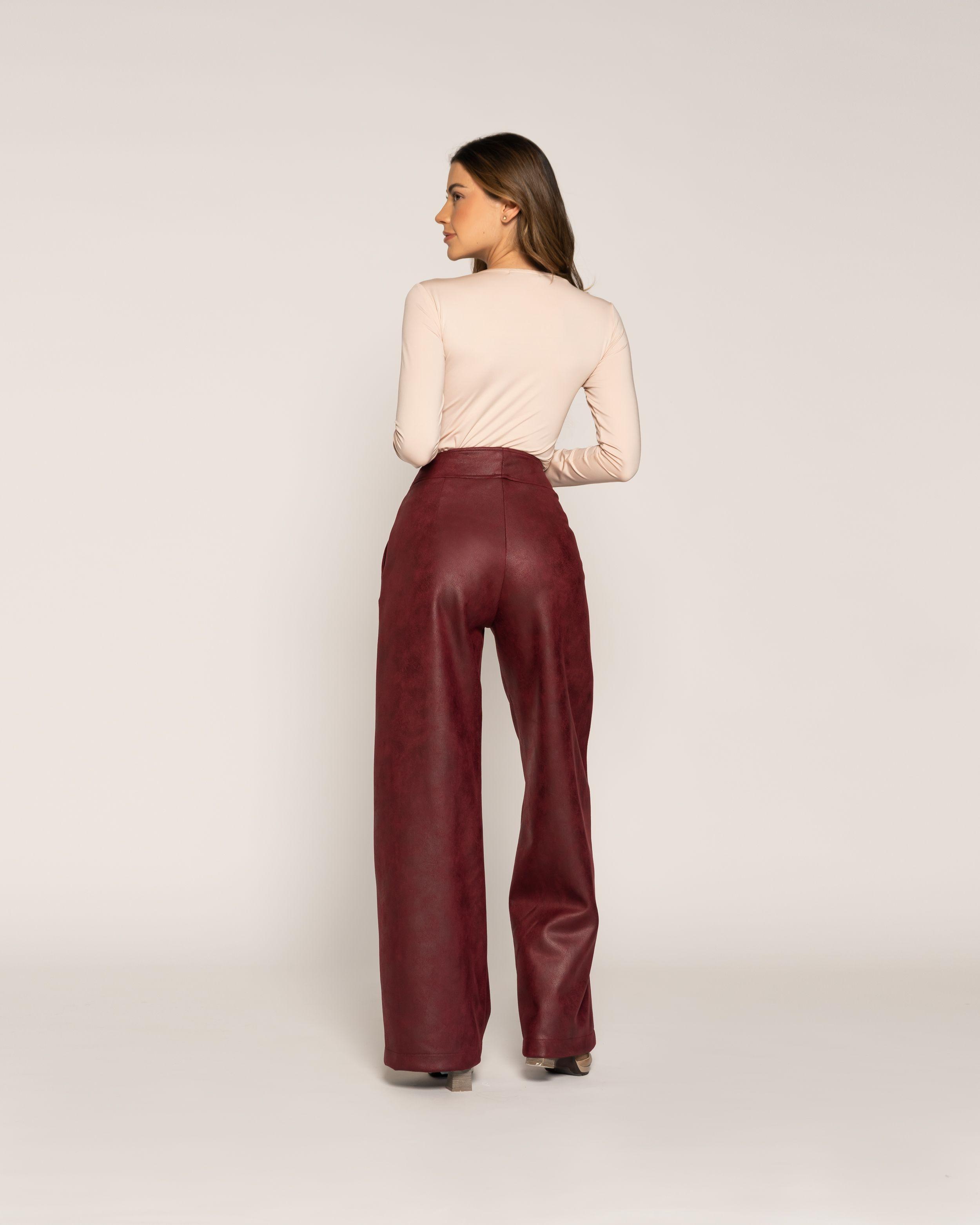 Pantalón Teresa Vino Con cierre y botón Mujer-2