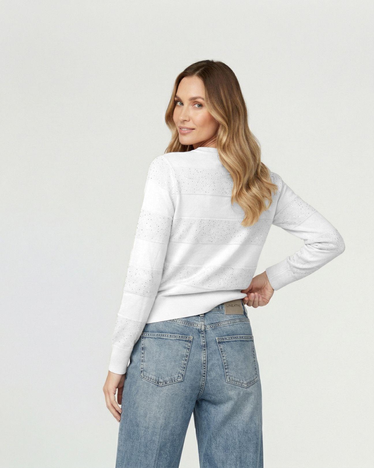 Sweater Mujer Gloria Relaxed Cuello Redondo Manga Caída Crudo Lineatre-1