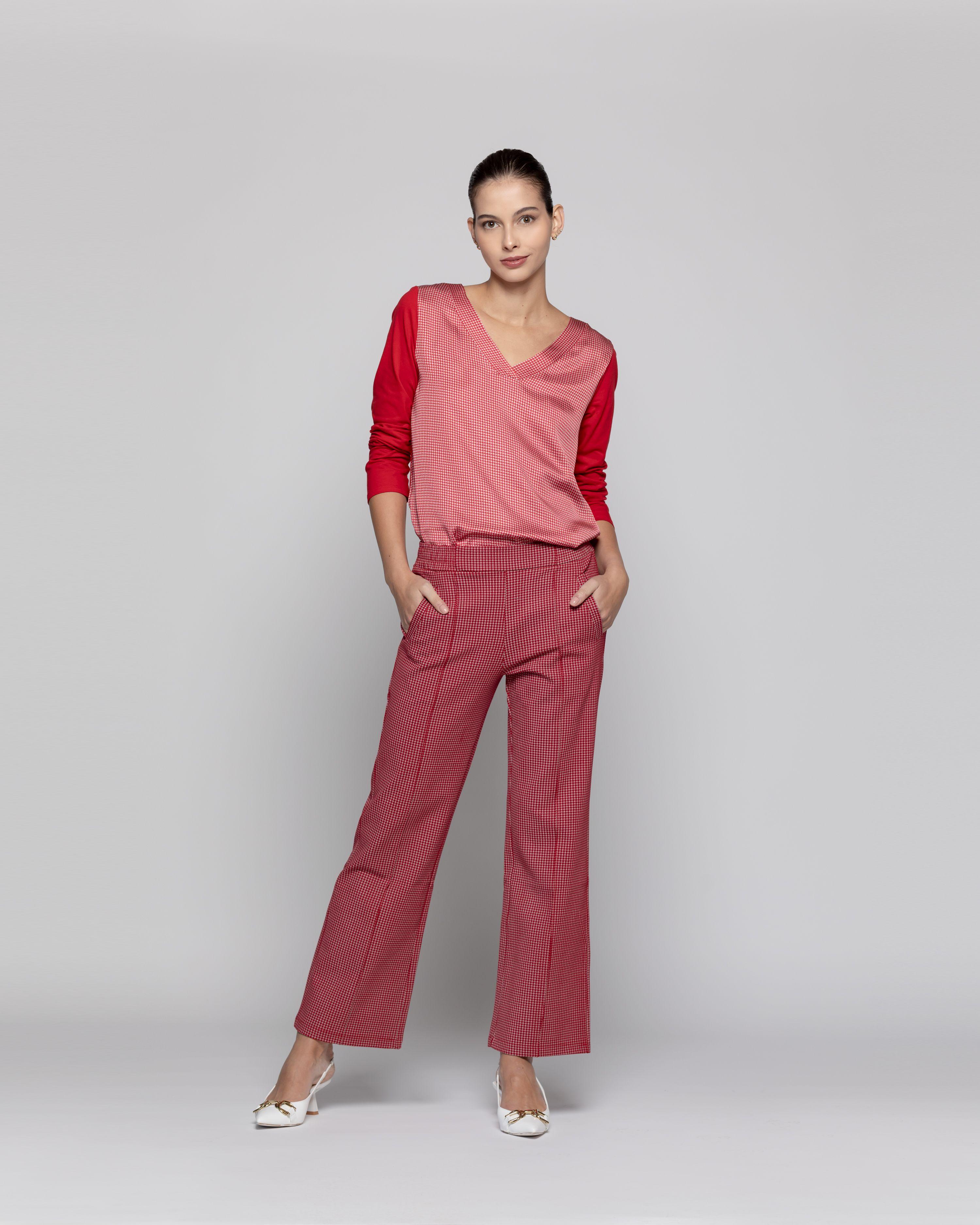 Pantalón Mujer Genoveva Rojo Lineatre-0
