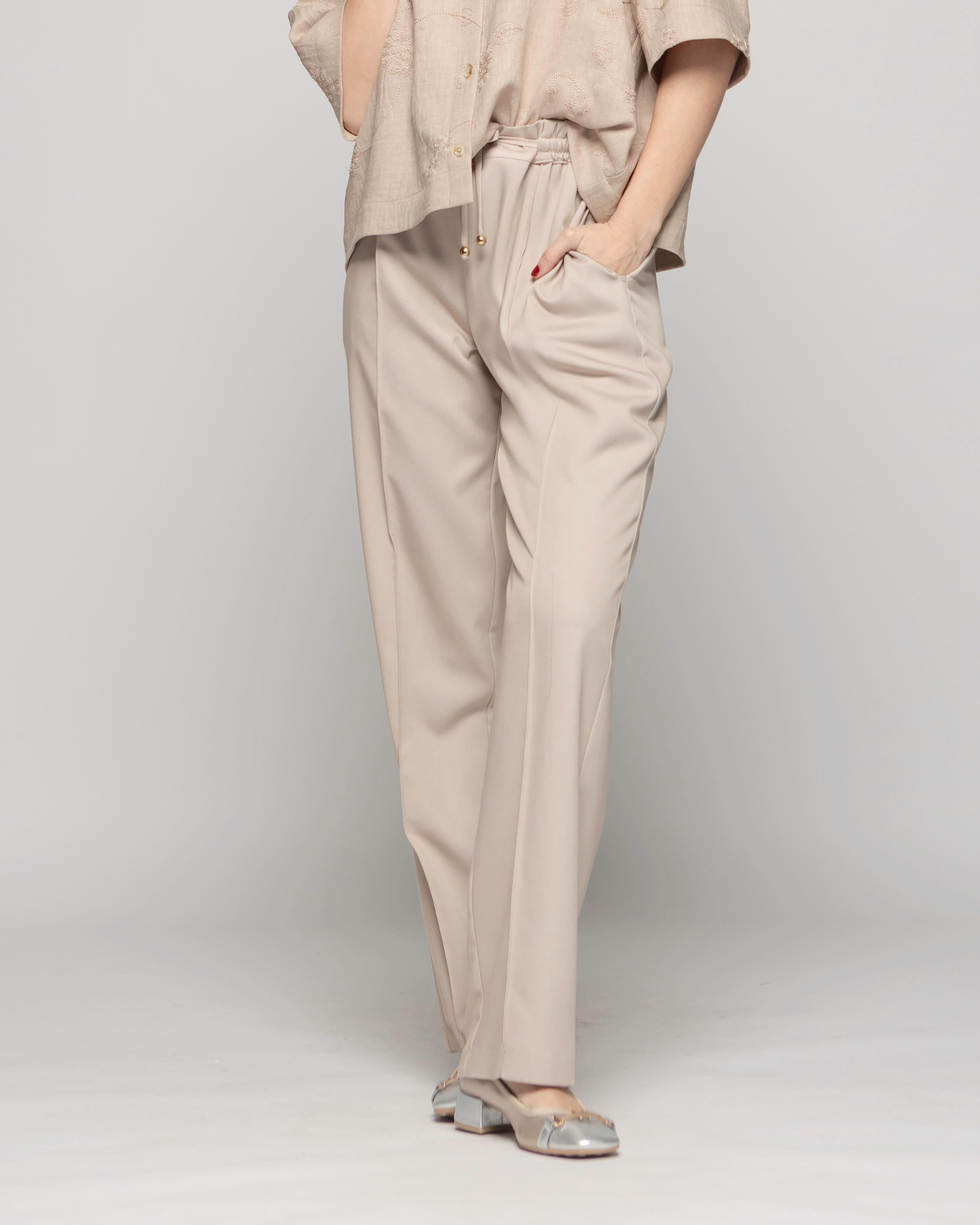 Pantalón Mujer Torenia Viscosa Recto Arena Ludovica-2