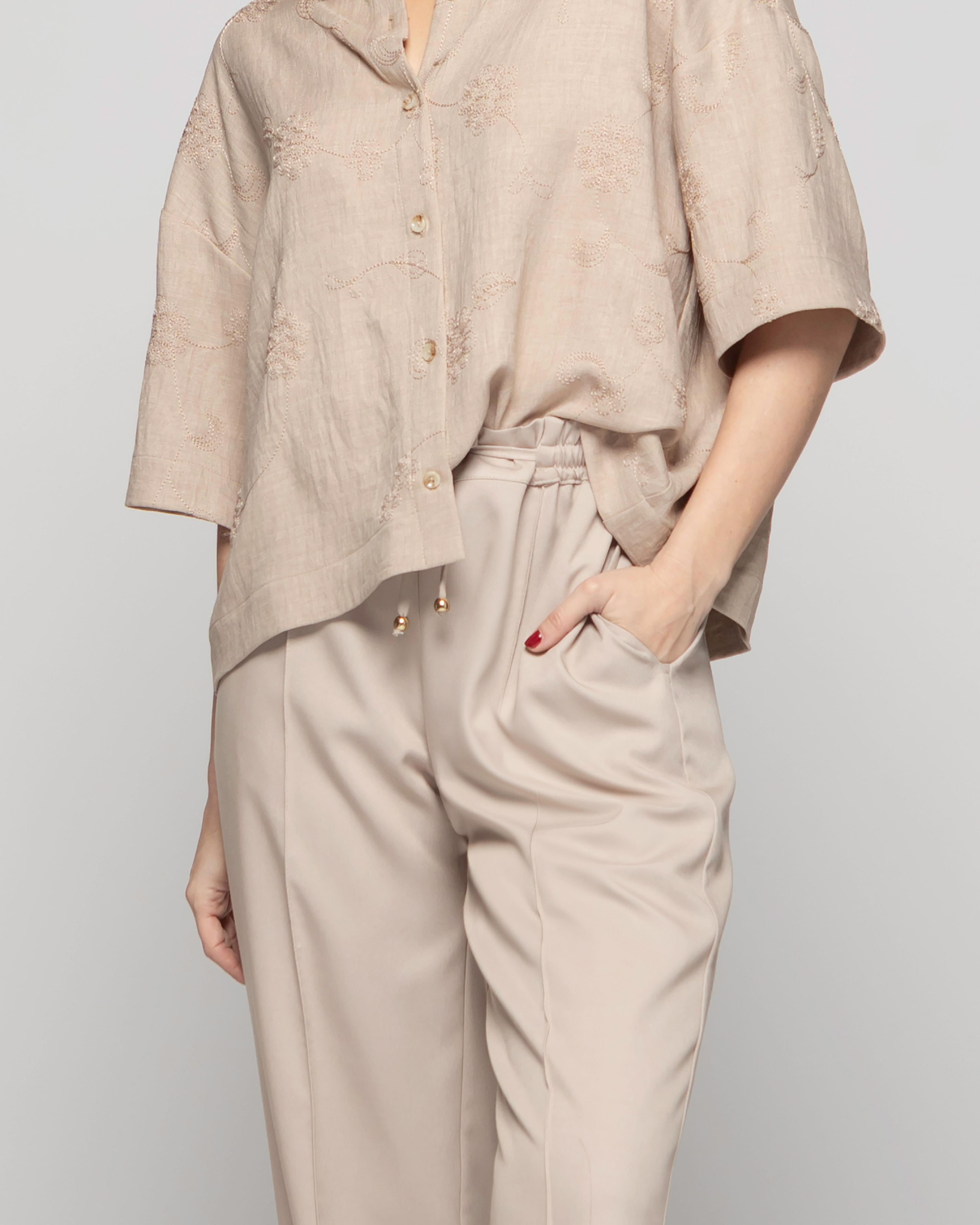 Pantalón Mujer Torenia Viscosa Recto Arena Ludovica-7