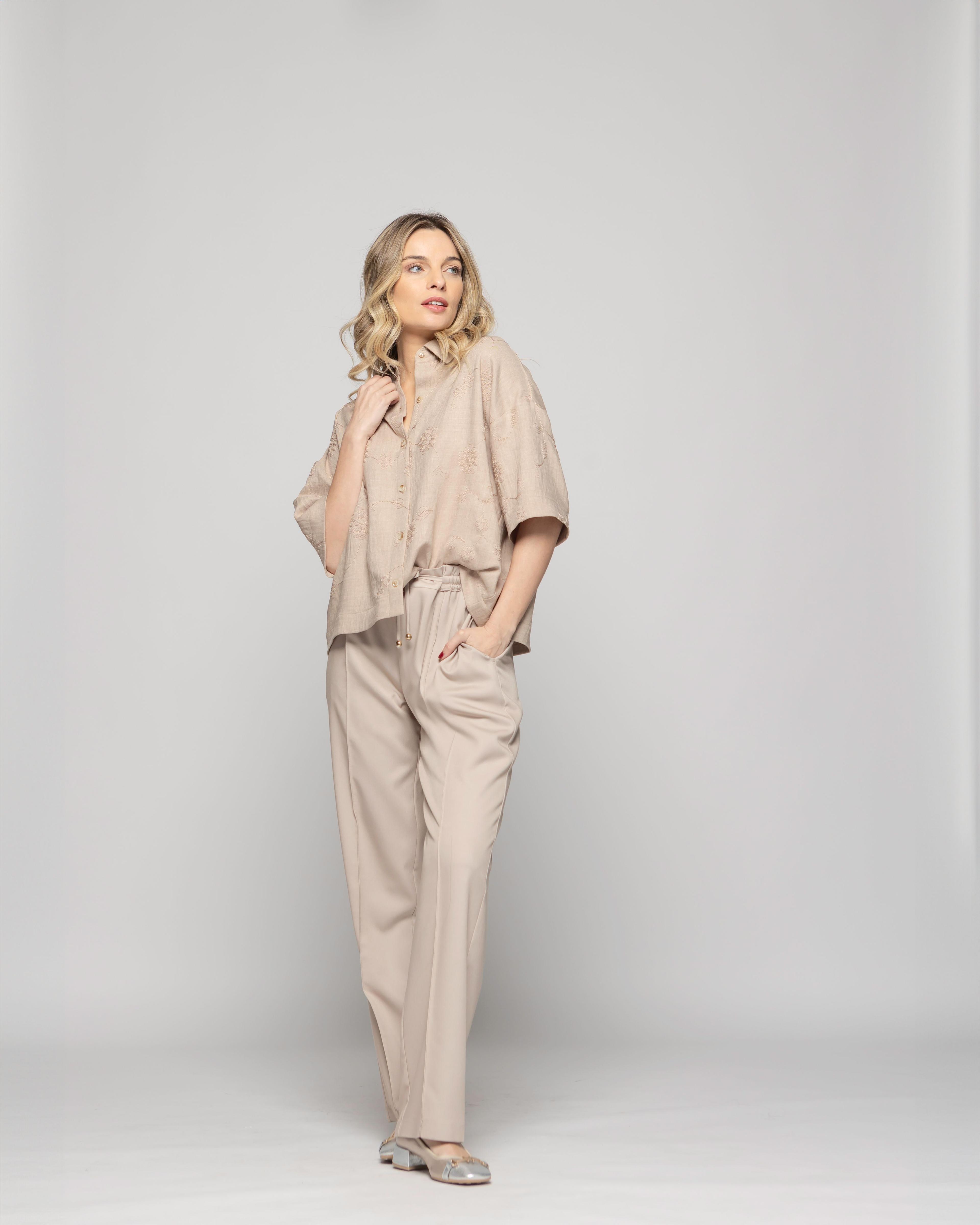 Pantalón Mujer Torenia Viscosa Recto Arena Ludovica-9