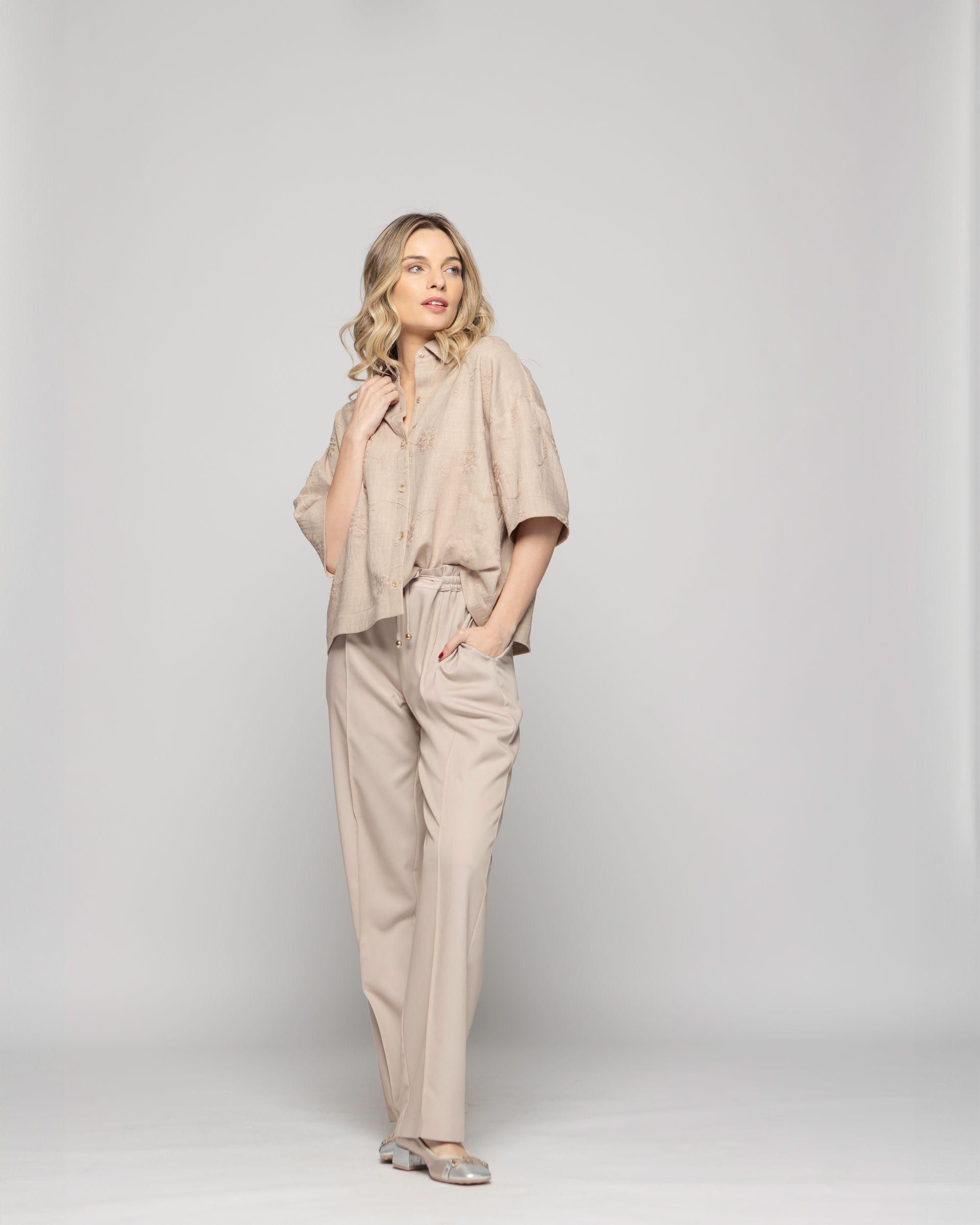 Pantalón Mujer Torenia Viscosa Recto Arena Ludovica-9