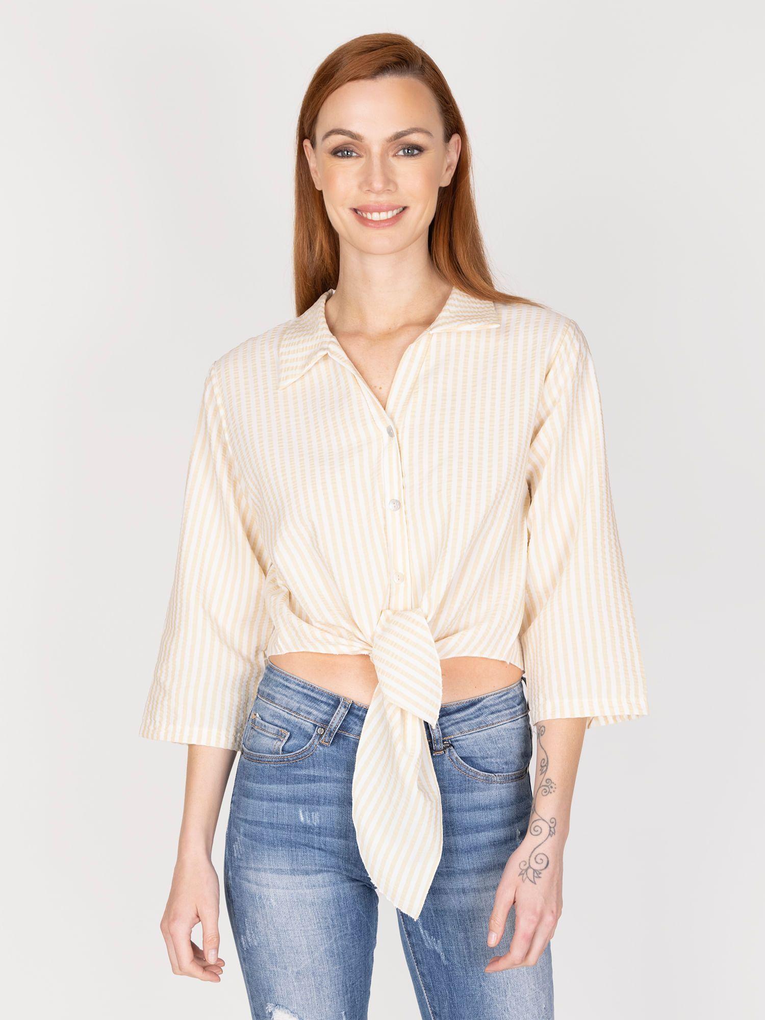 Blusa Beige Lineatre-2