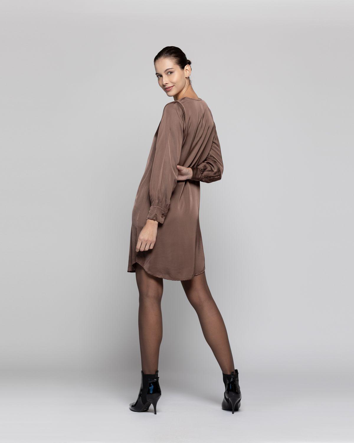 Vestido Mujer Kiara Café Lineatre-2