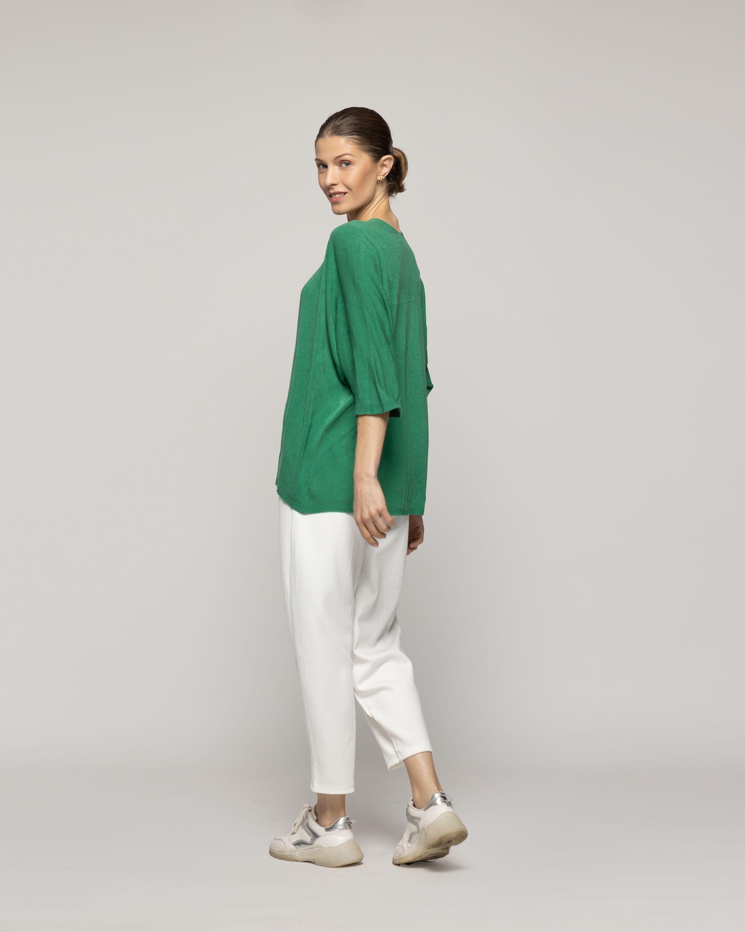 Sweater Mujer Waleska Tipo Cardigan Liso Manga Larga Verde Lineatre-2