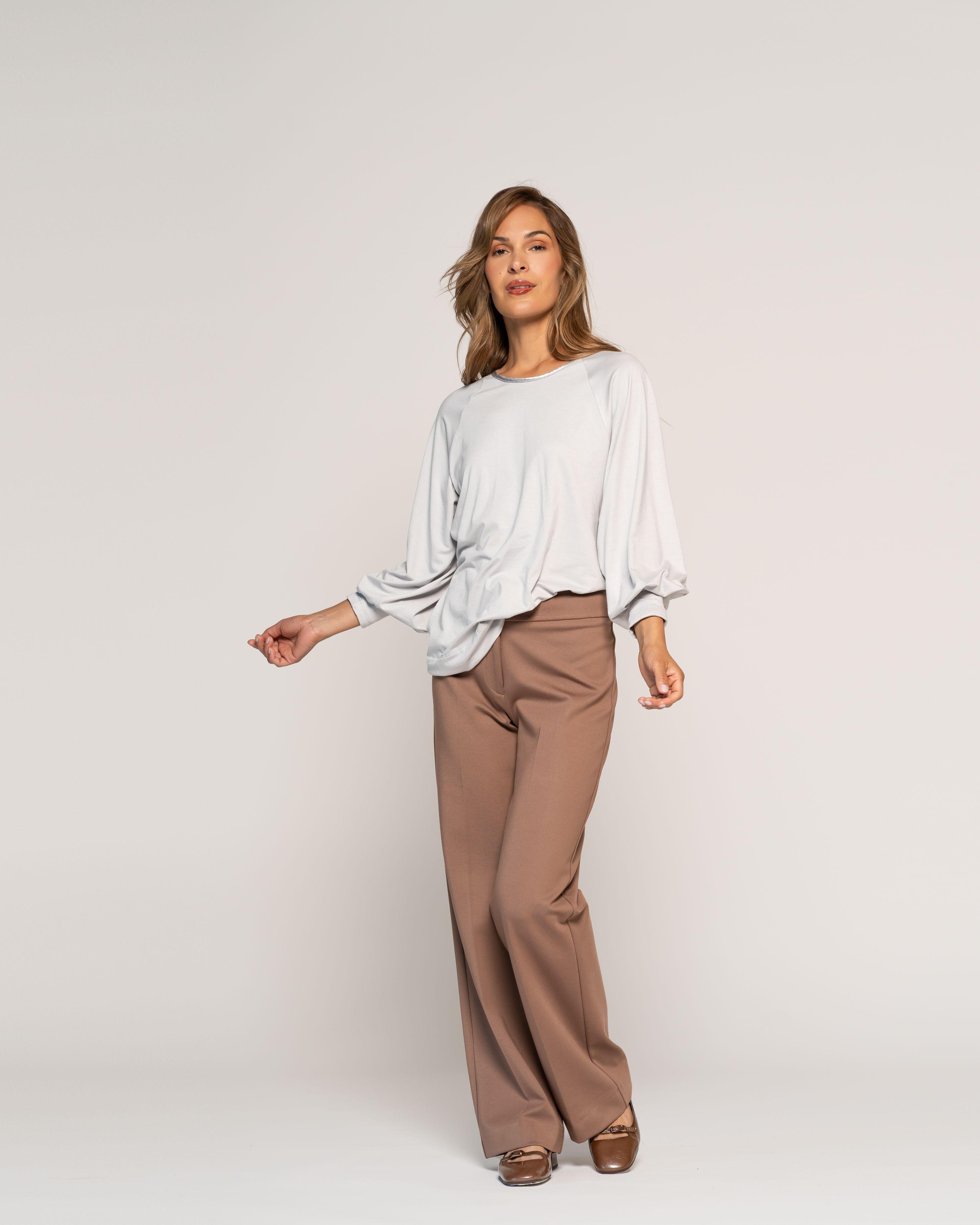 Polera Vanessa Perla Ajustada Cuello Redondo Manga Larga Ludovica-0