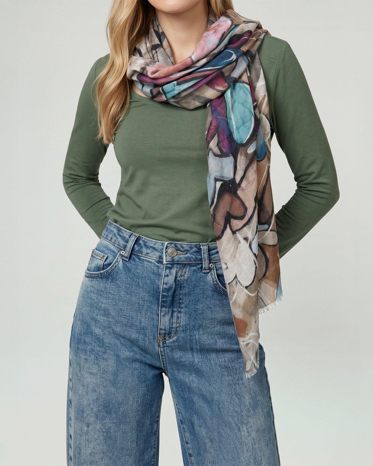 Echarpe Mujer Isidora Taupe Lineatre-1