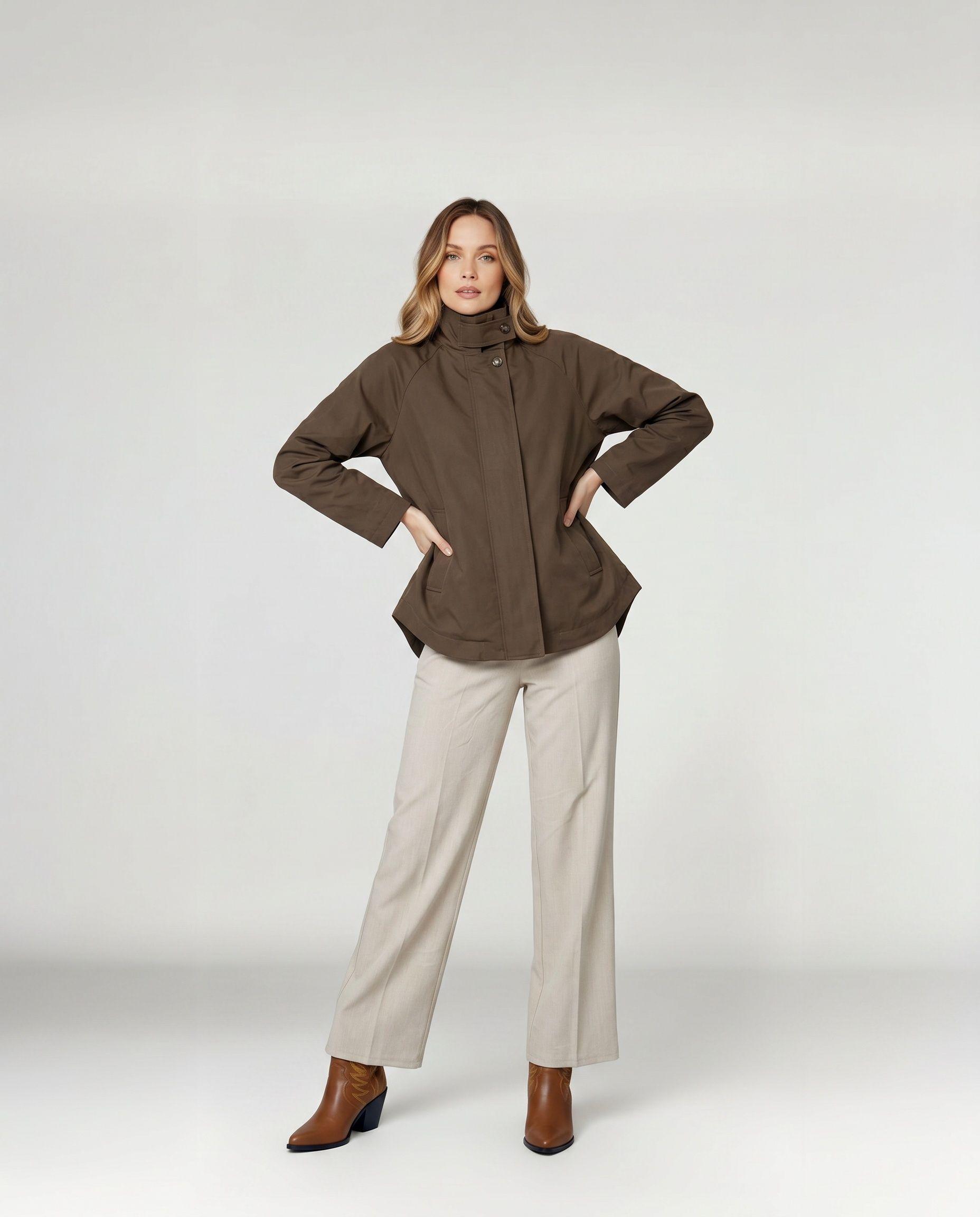 Trench Mujer Eleonora Chocolate Lineatré-3