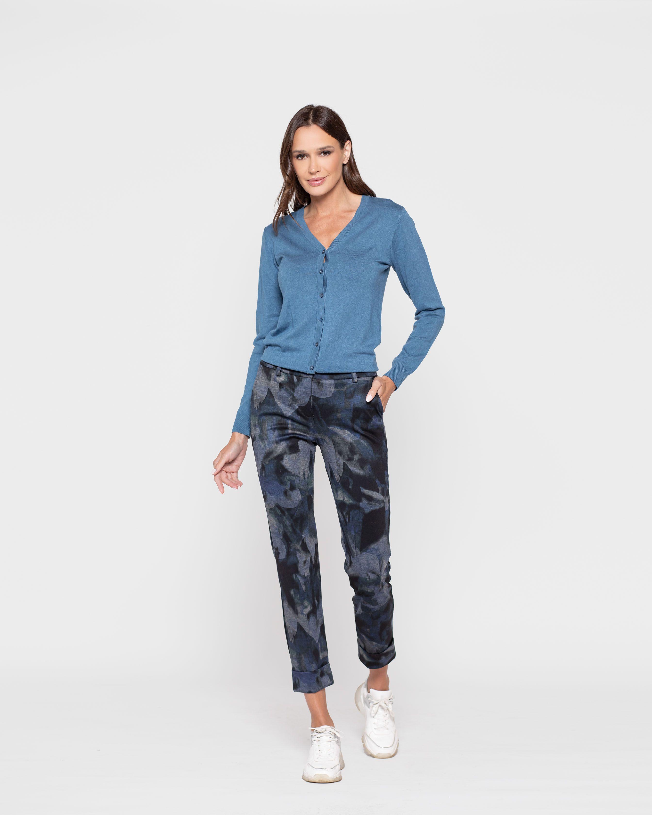 Pantalon Mujer Calendula Azul Marino Ludovica-1