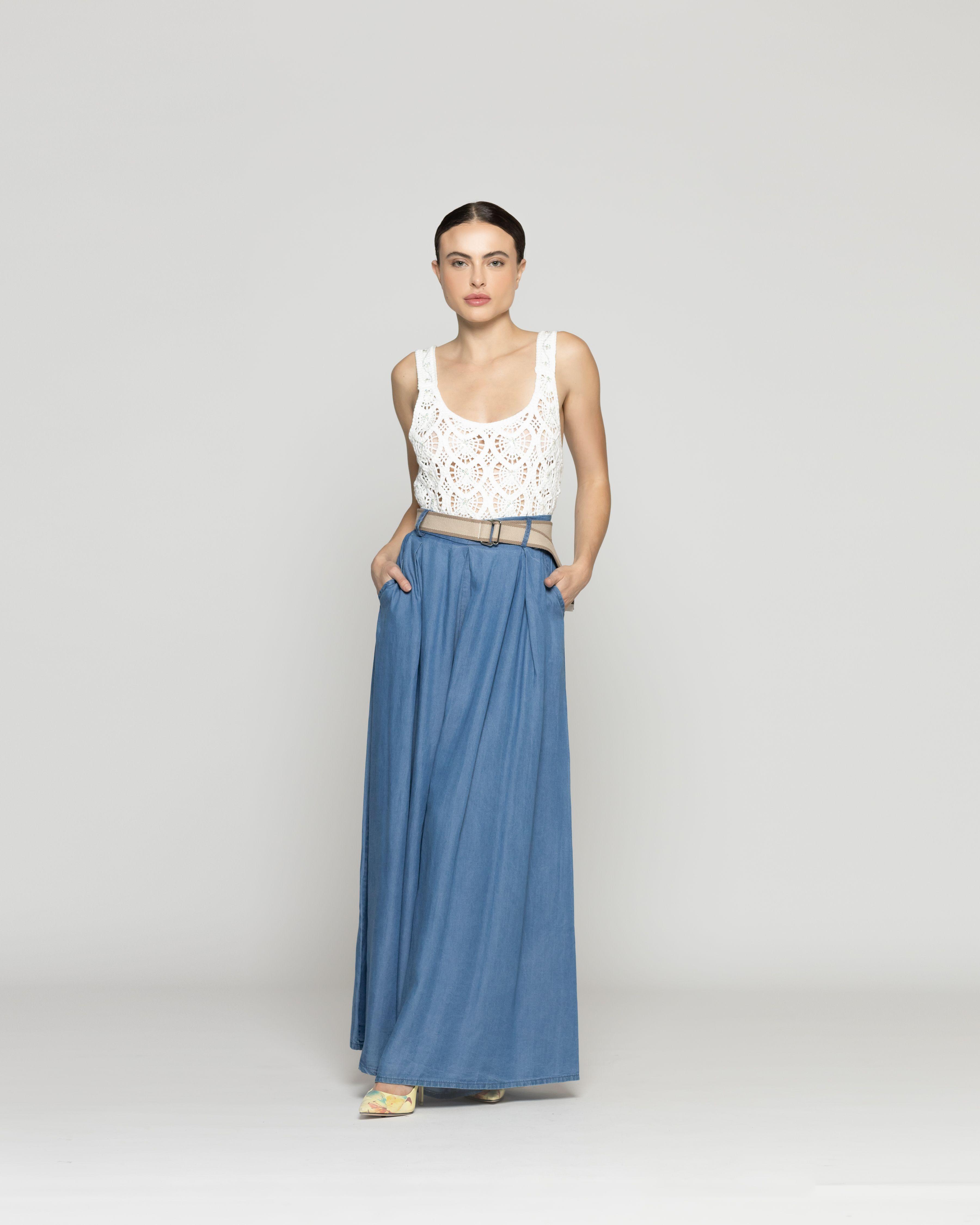 Pantaón Mujer Paolina Holgado Tiro Alto Denim Azul Lineatre-3