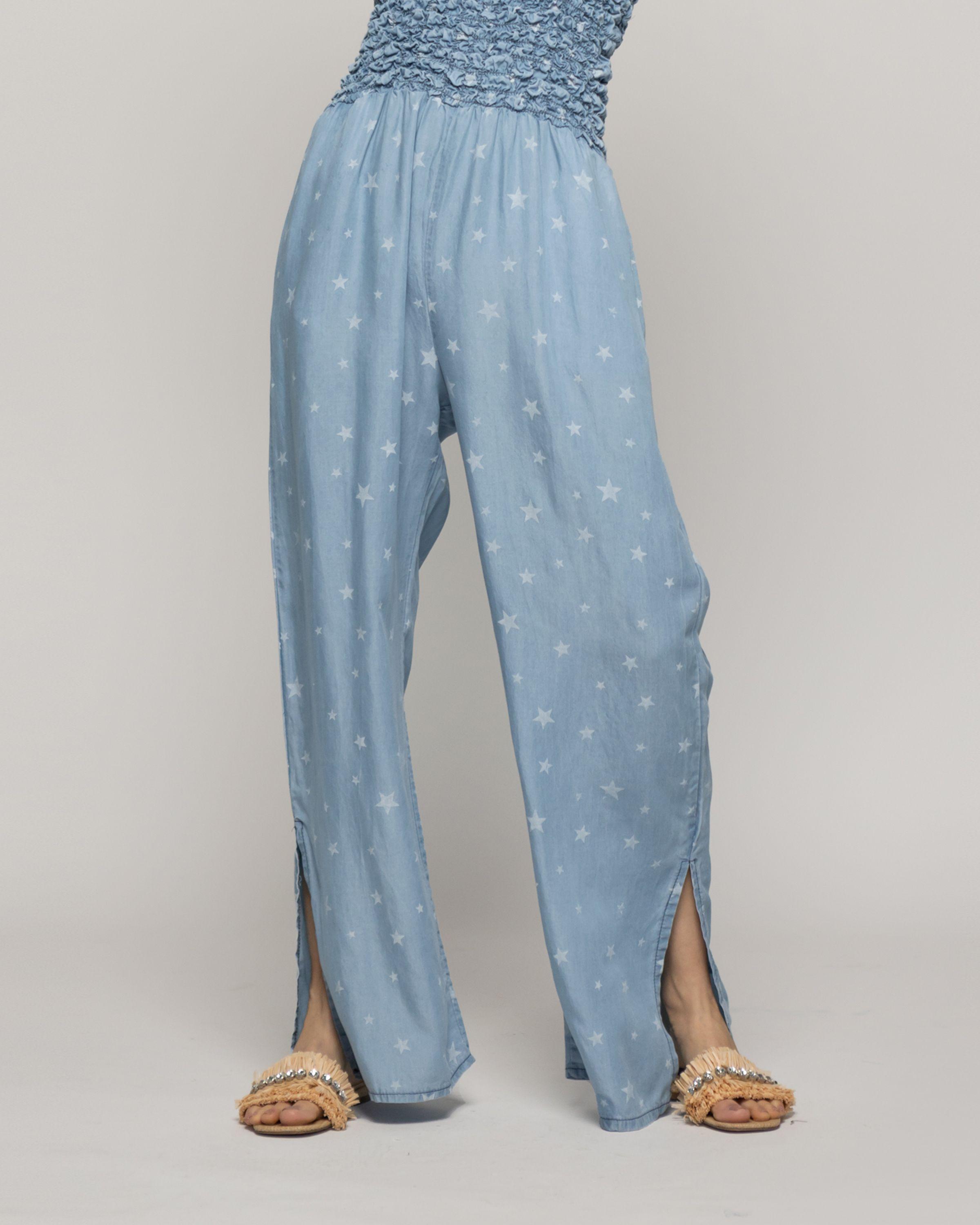 Enterito Mujer Largo Rebecca Jeans Azul Y Diseño De Estrellas Lineatre-2
