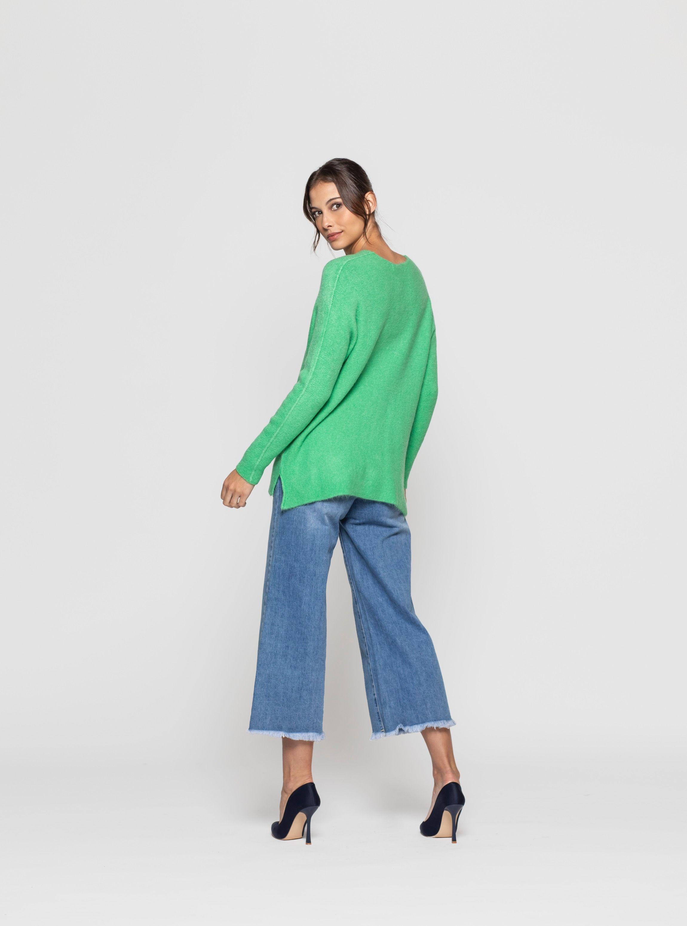 Sweater Mujer Geral Verde Lineatre-2