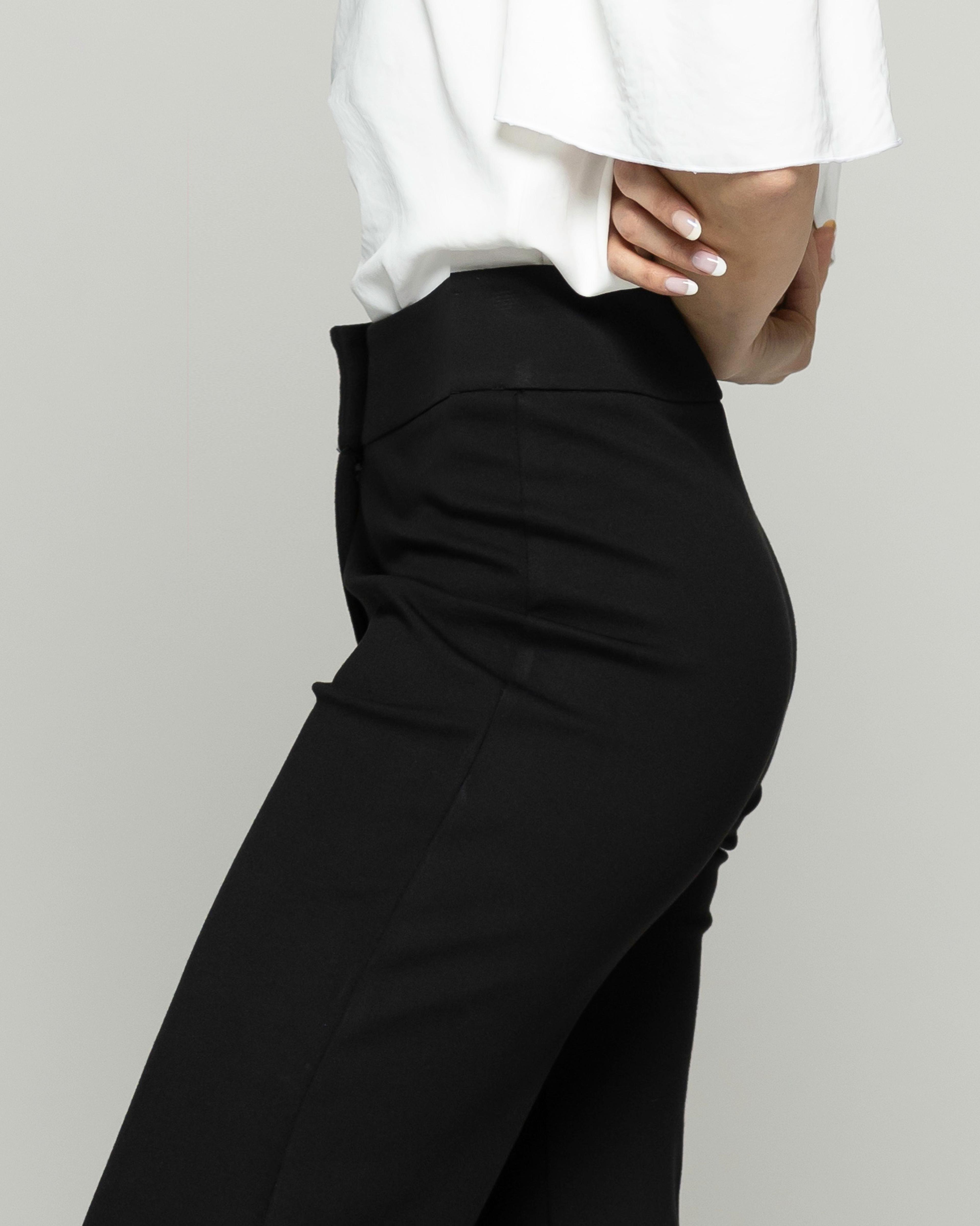 Pantalón Mujer Russelia Slim Fit Doble Botón Negro Ludovica-4