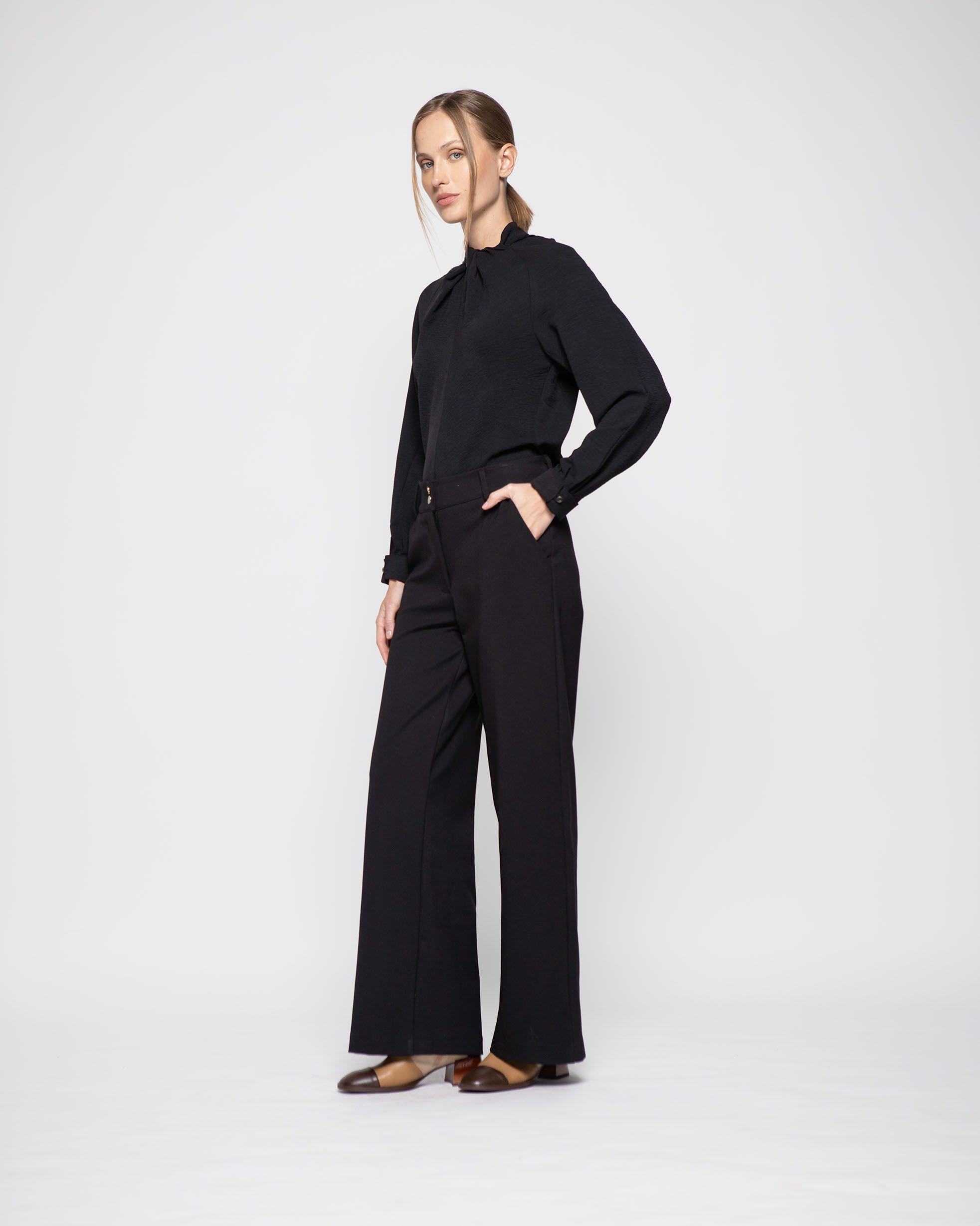 Blusa Mujer Calendula Negro Ludovica-1