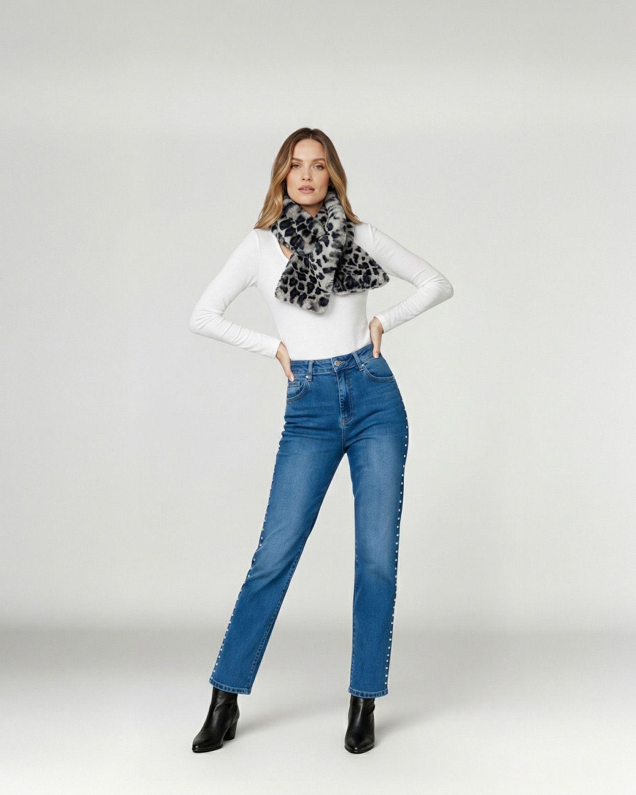 Cuello Mujer Aurora Gris Lineatre-3