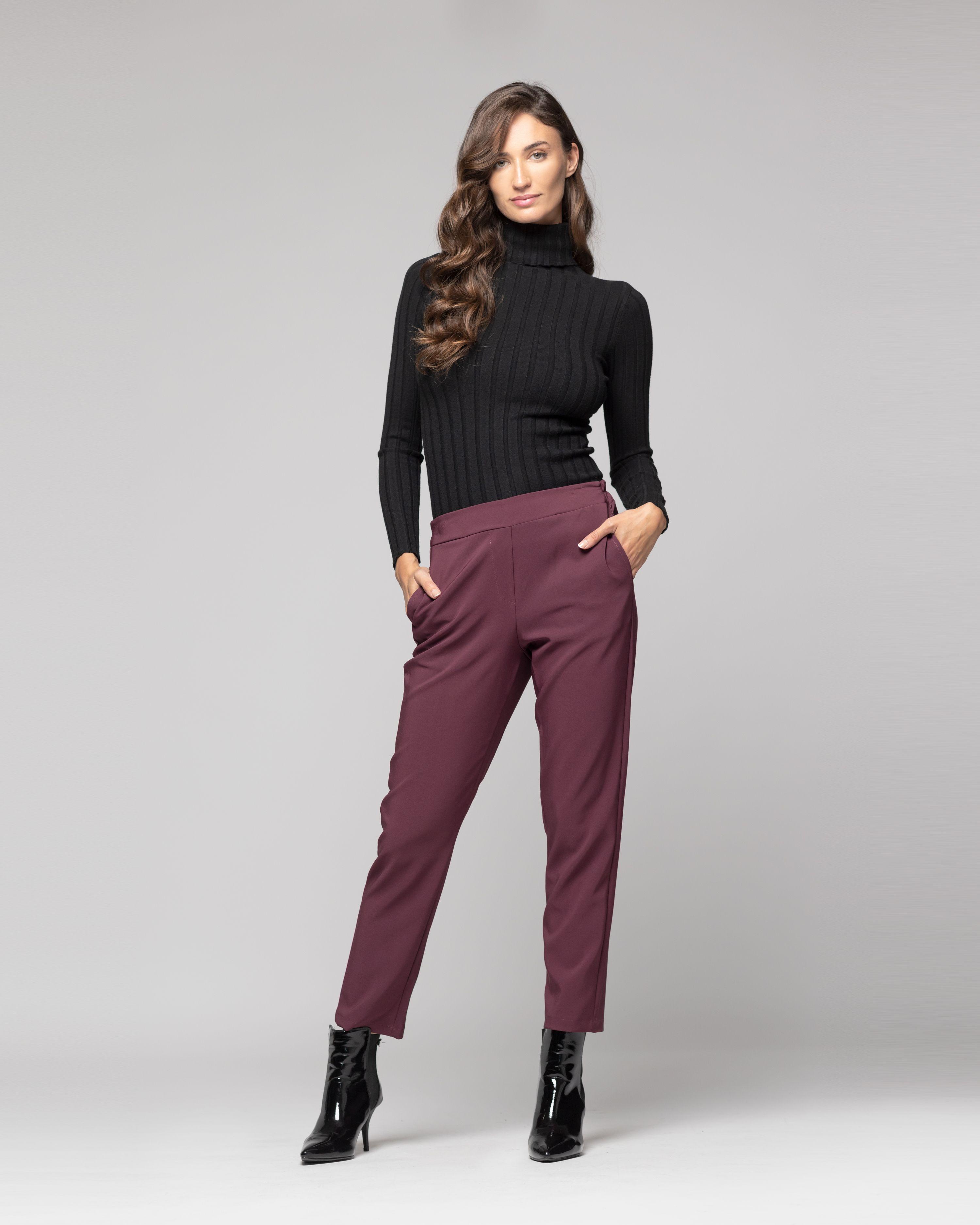Pantalón Mujer  Svetlana Rojo Oscuro Lineatre-0