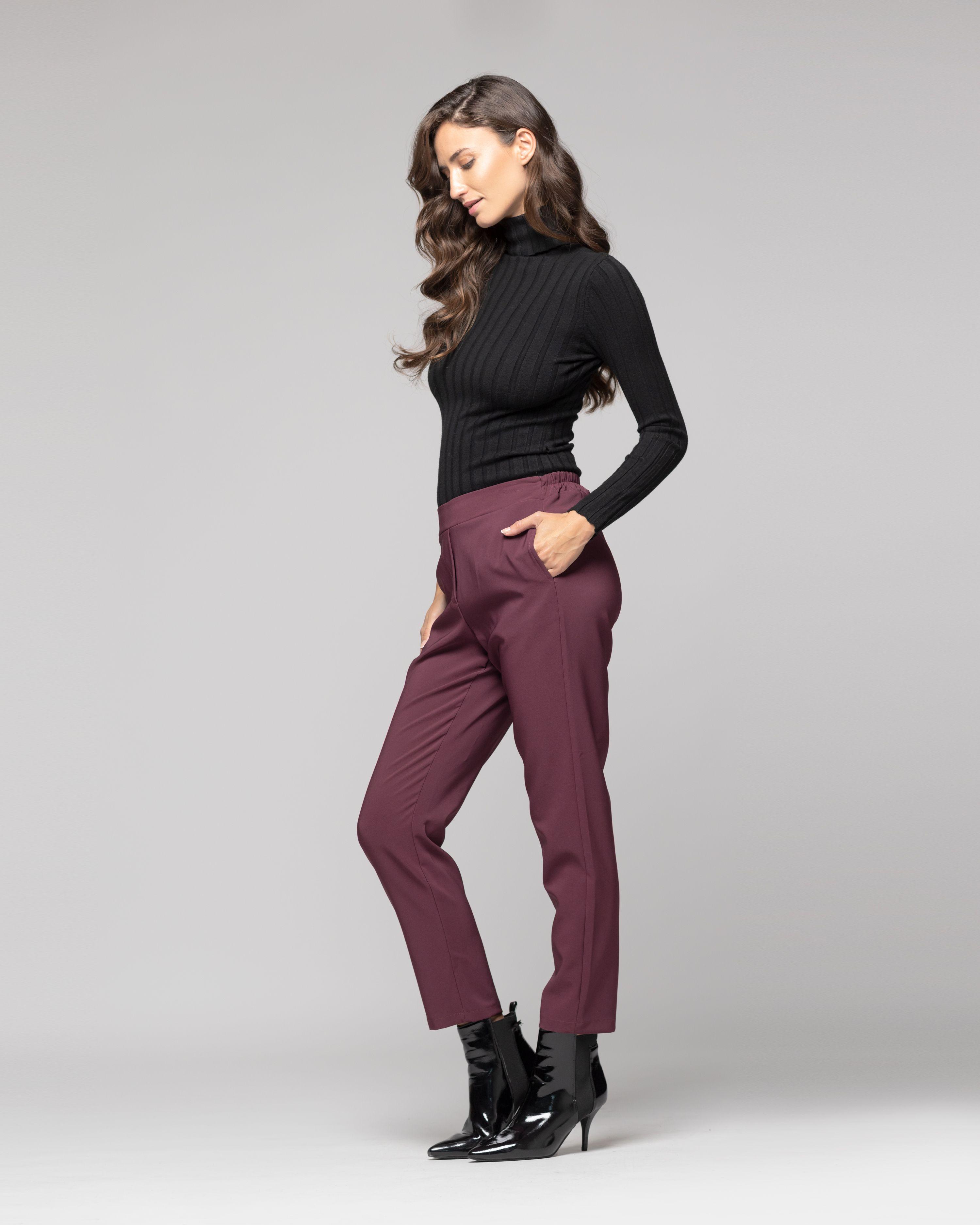 Pantalón Mujer  Svetlana Rojo Oscuro Lineatre-1