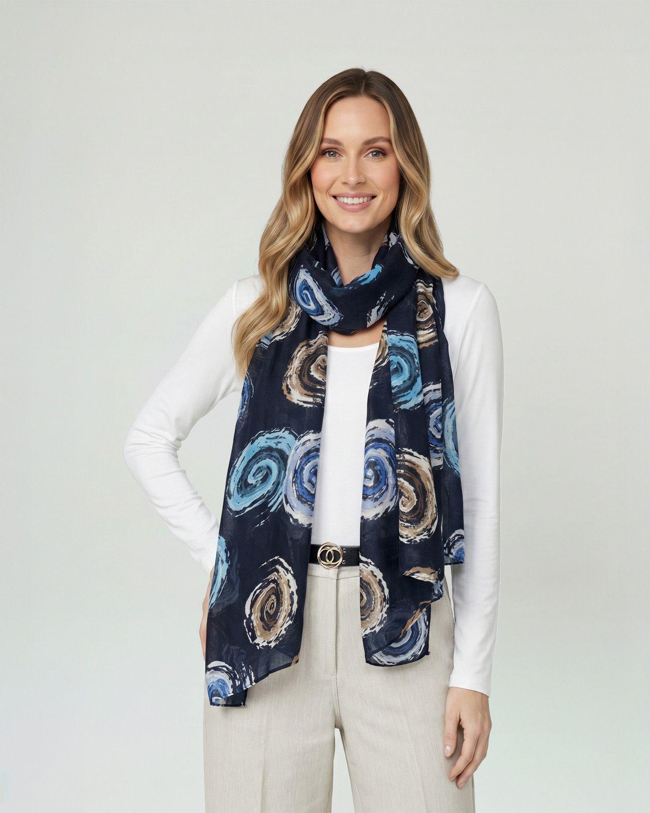 Echarpe Mujer Isidora Navy Lineatre-0
