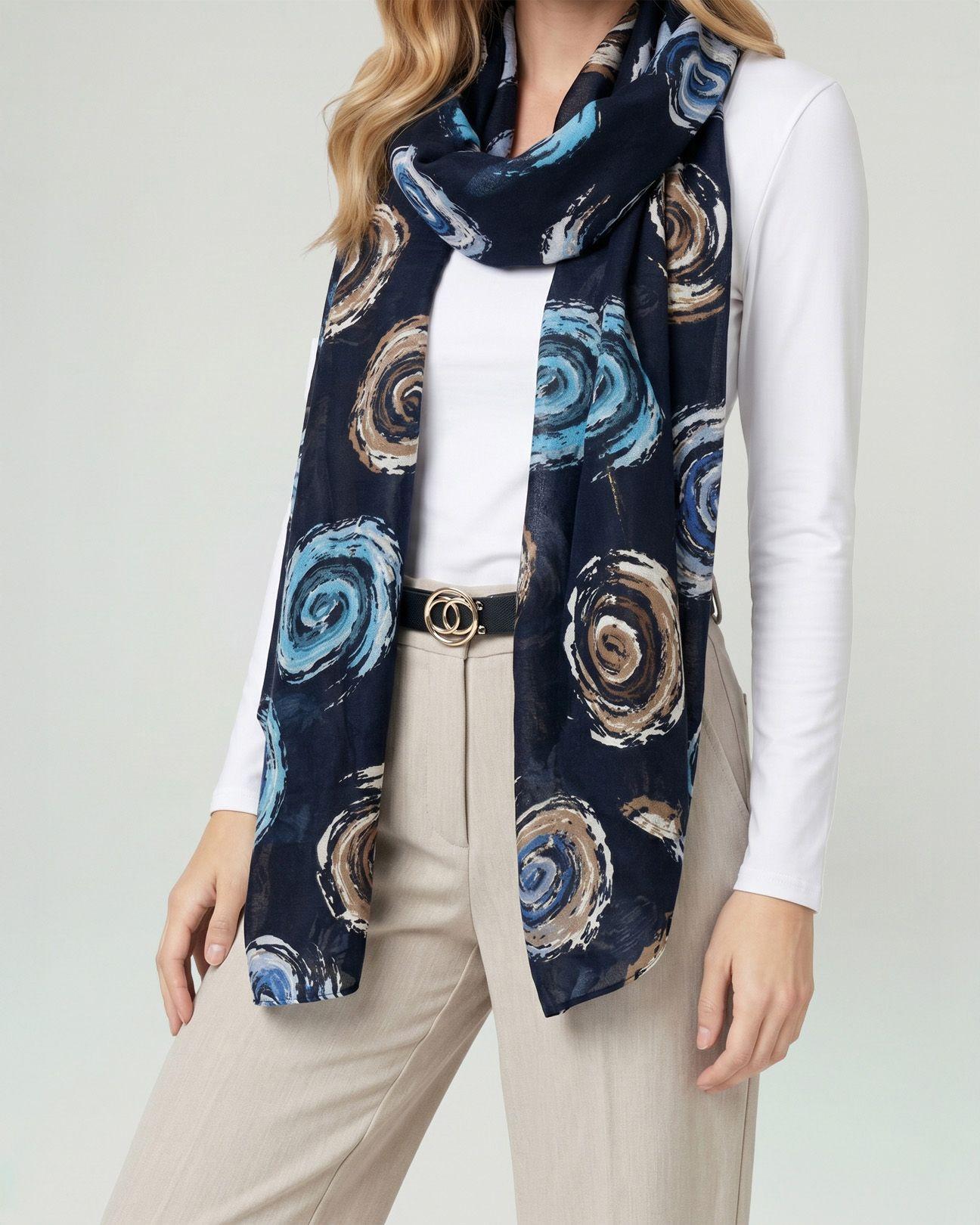 Echarpe Mujer Isidora Navy Lineatre-1