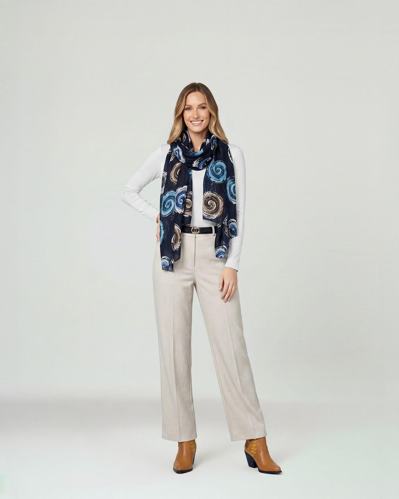 Echarpe Mujer Isidora Navy Lineatre-3