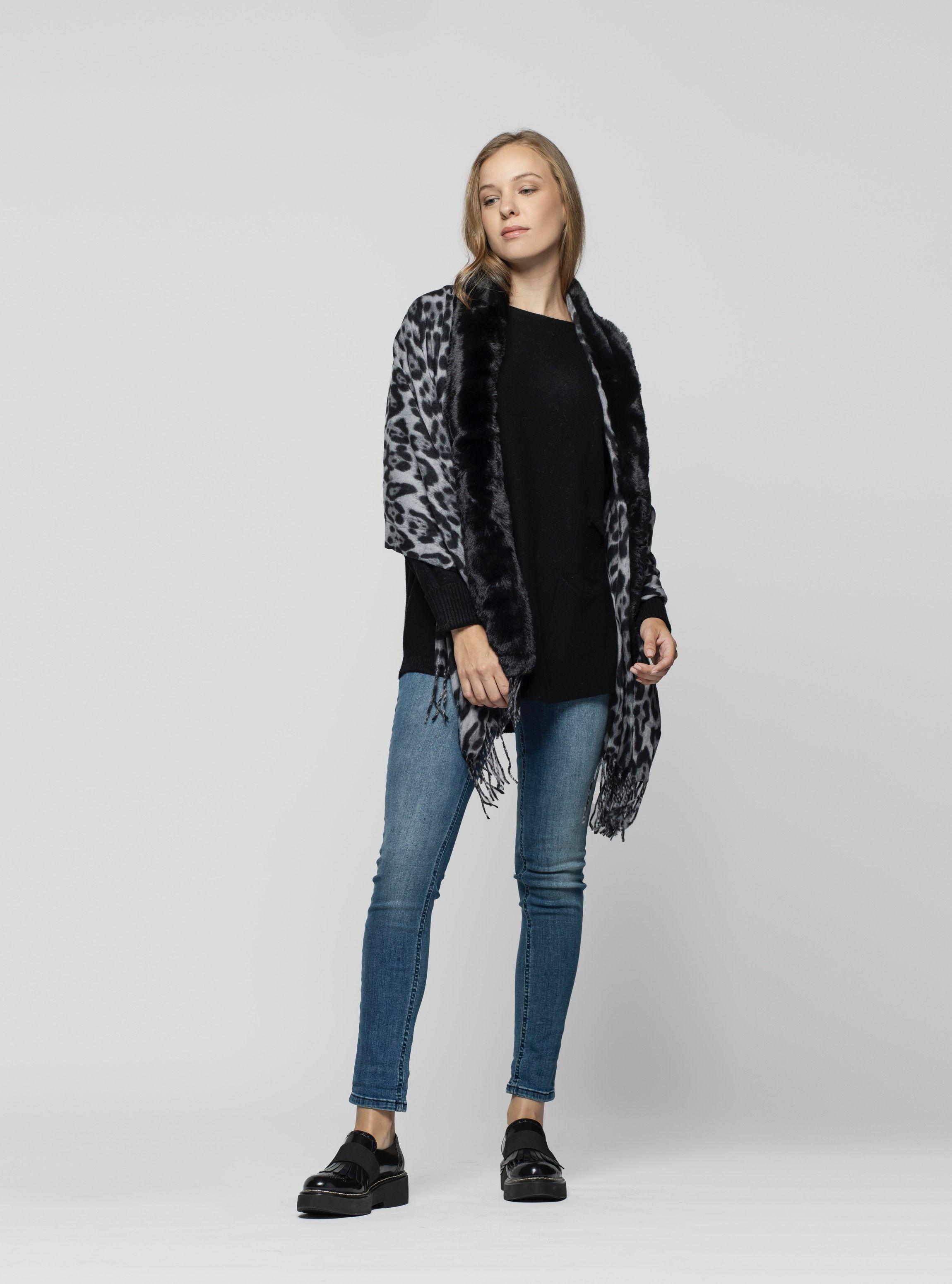 Echarpe Mujer Liora Negro Lineatre-1