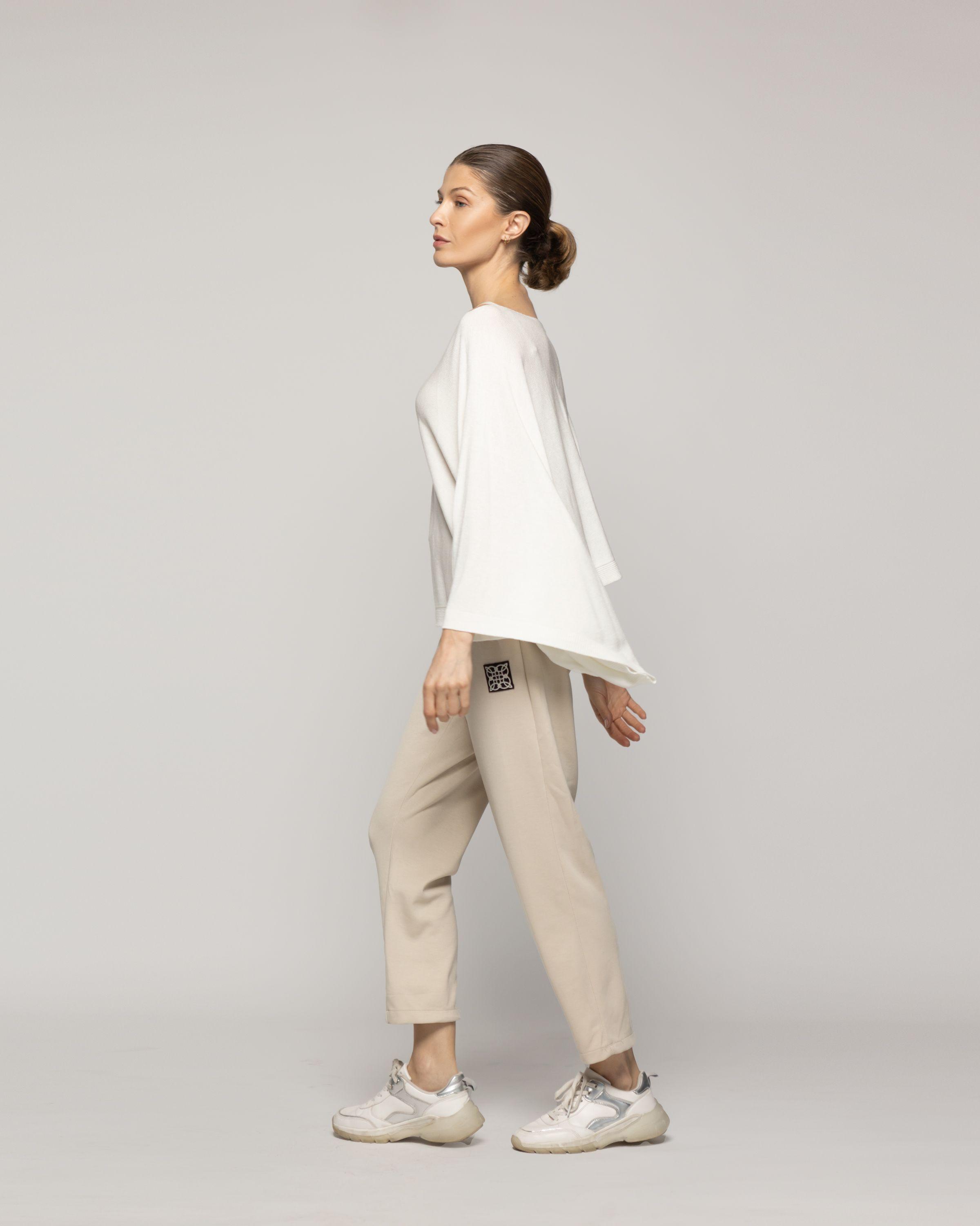Sweater Mujer Oversize Willa Blanco Manga Ancha Lineatre-3