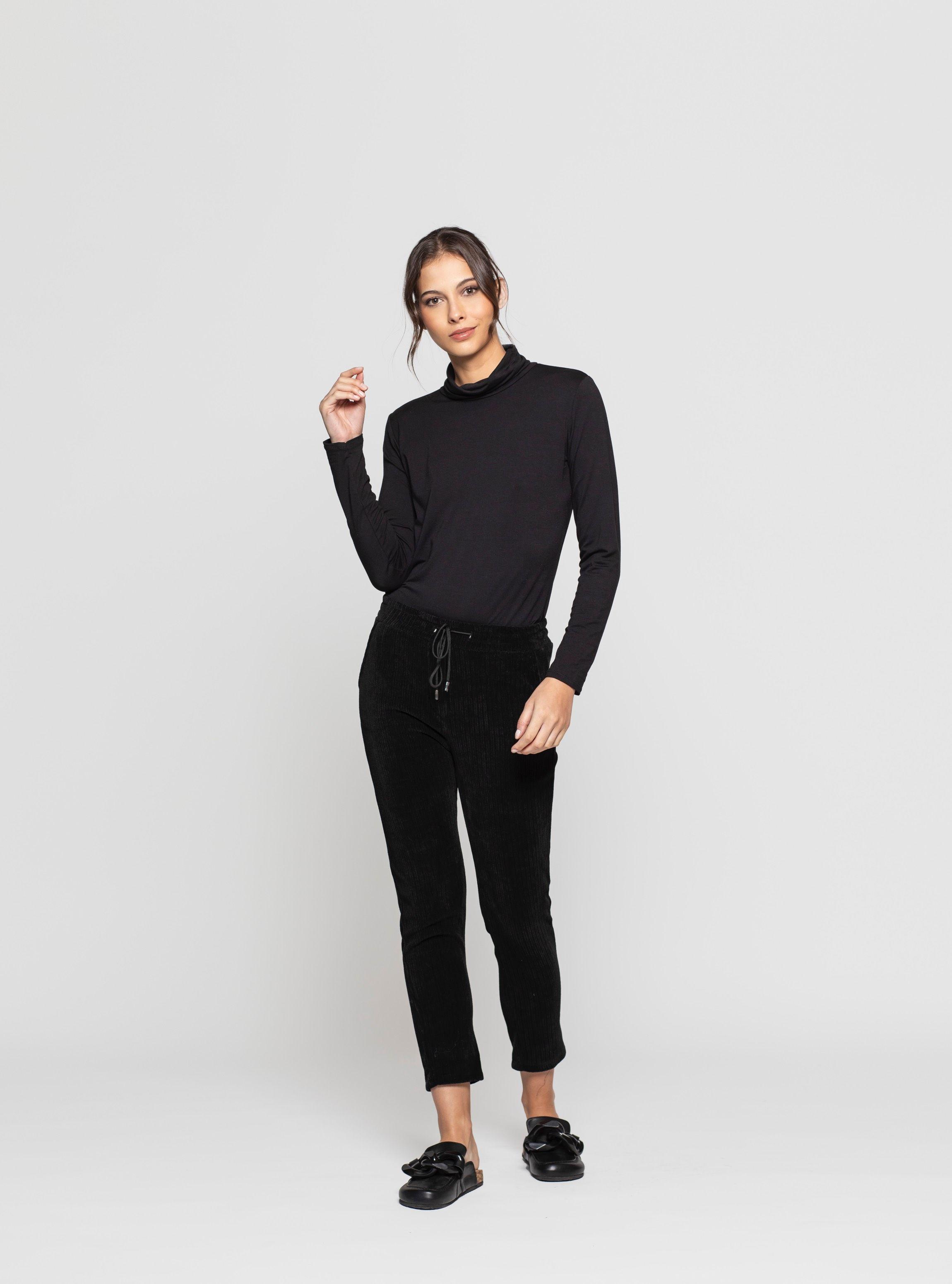 Pantalón Mujer Eleni Negro Lineatre-0