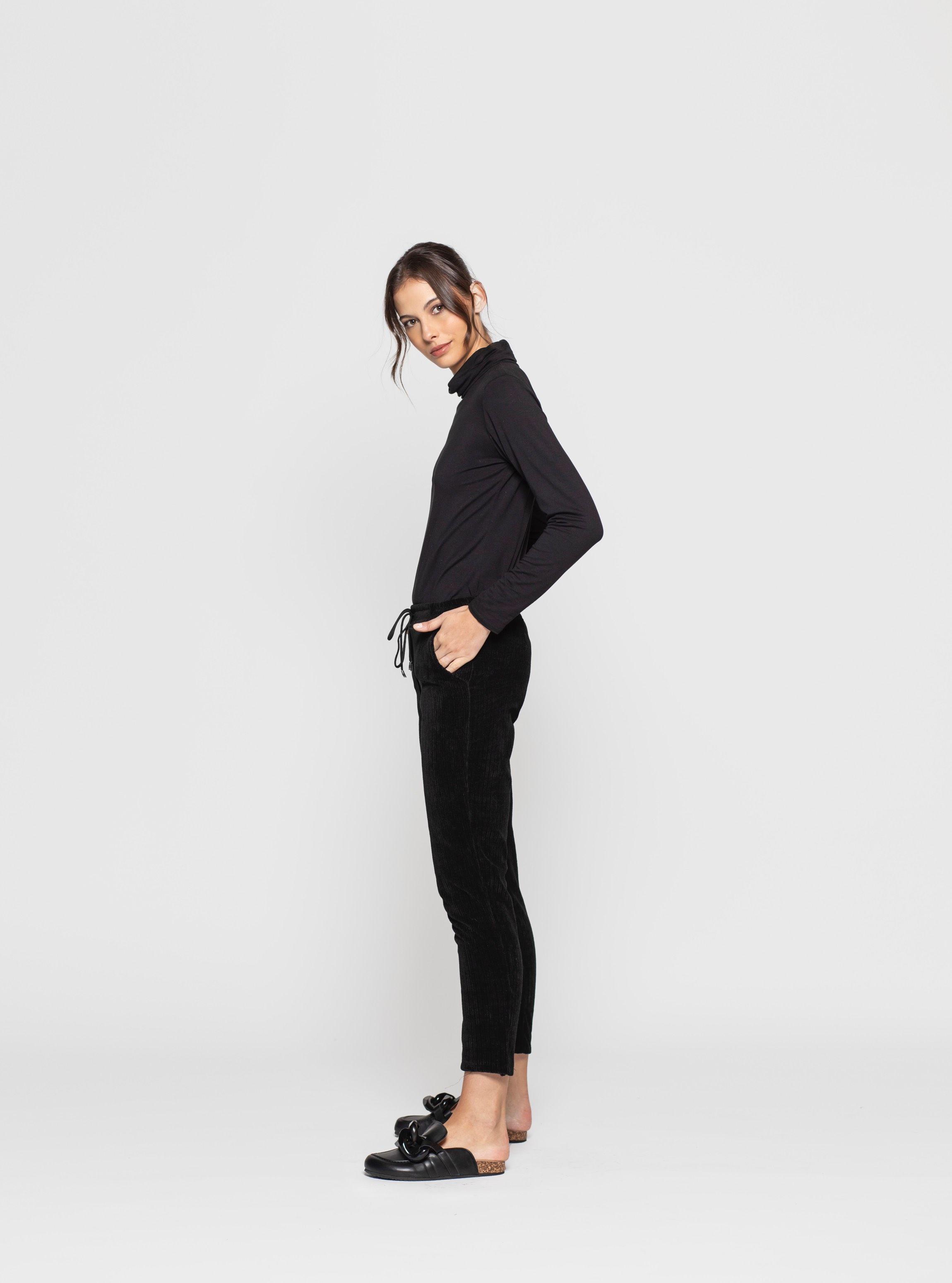 Pantalón Mujer Eleni Negro Lineatre-1