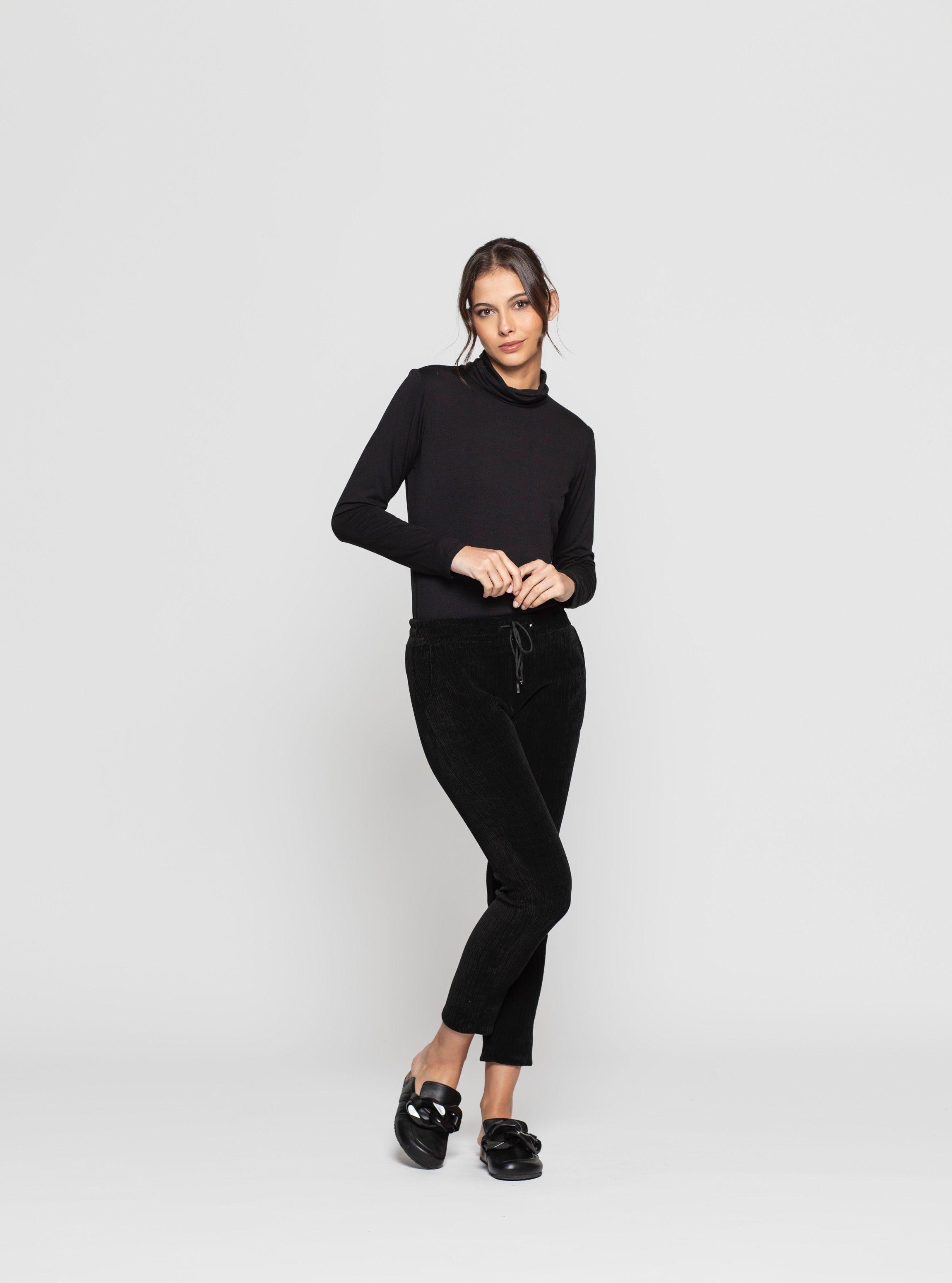 Pantalón Mujer Eleni Negro Lineatre-2