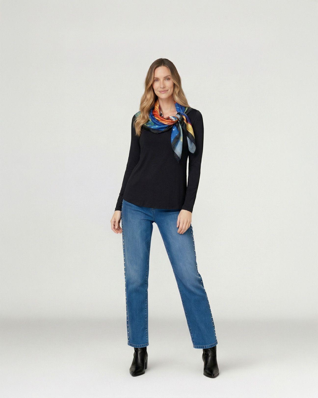 Pañuelo Mujer Rocío Azul Lineatre-3