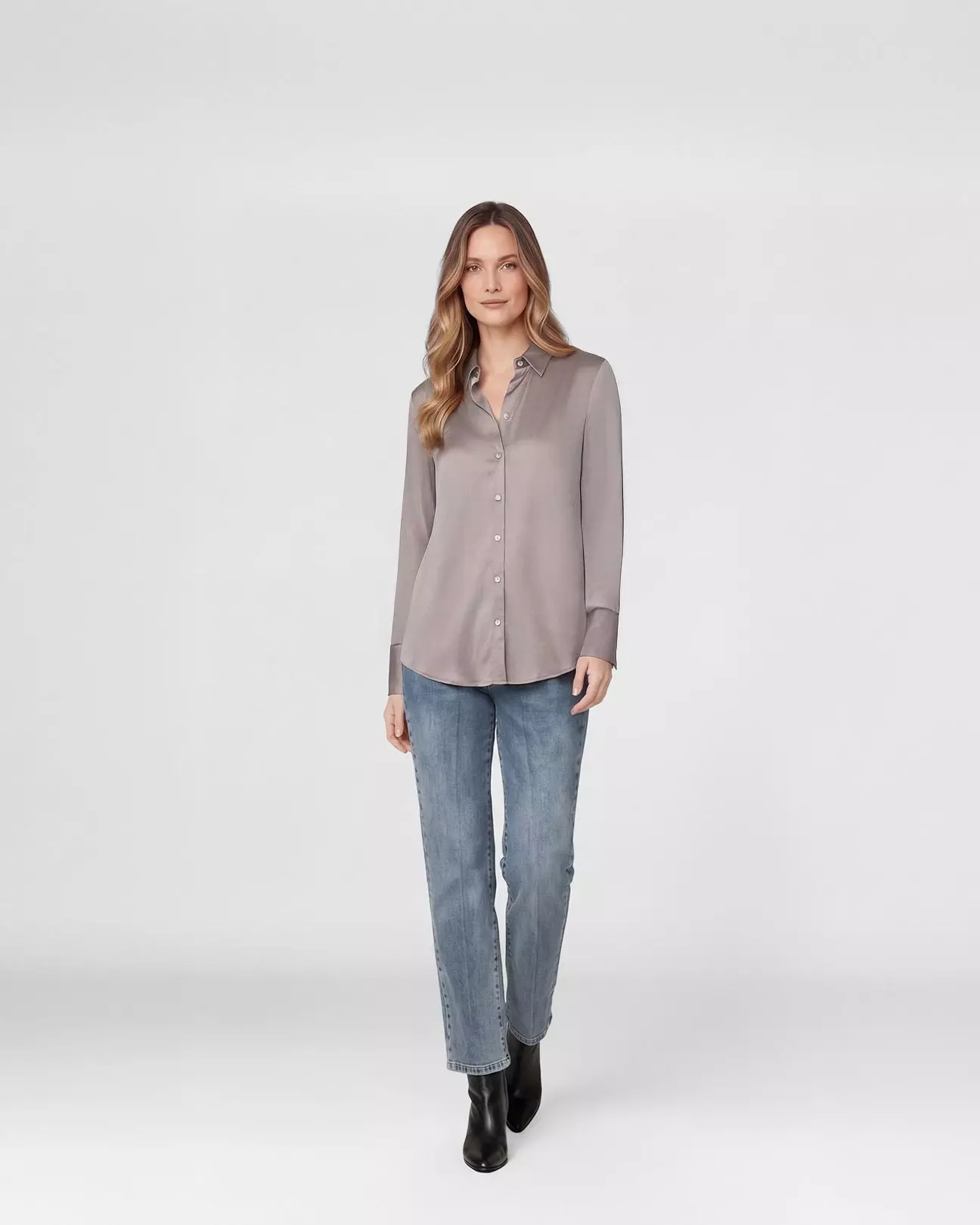 Blusa Mujer Barbarella Satinada Lila Lineatre-3