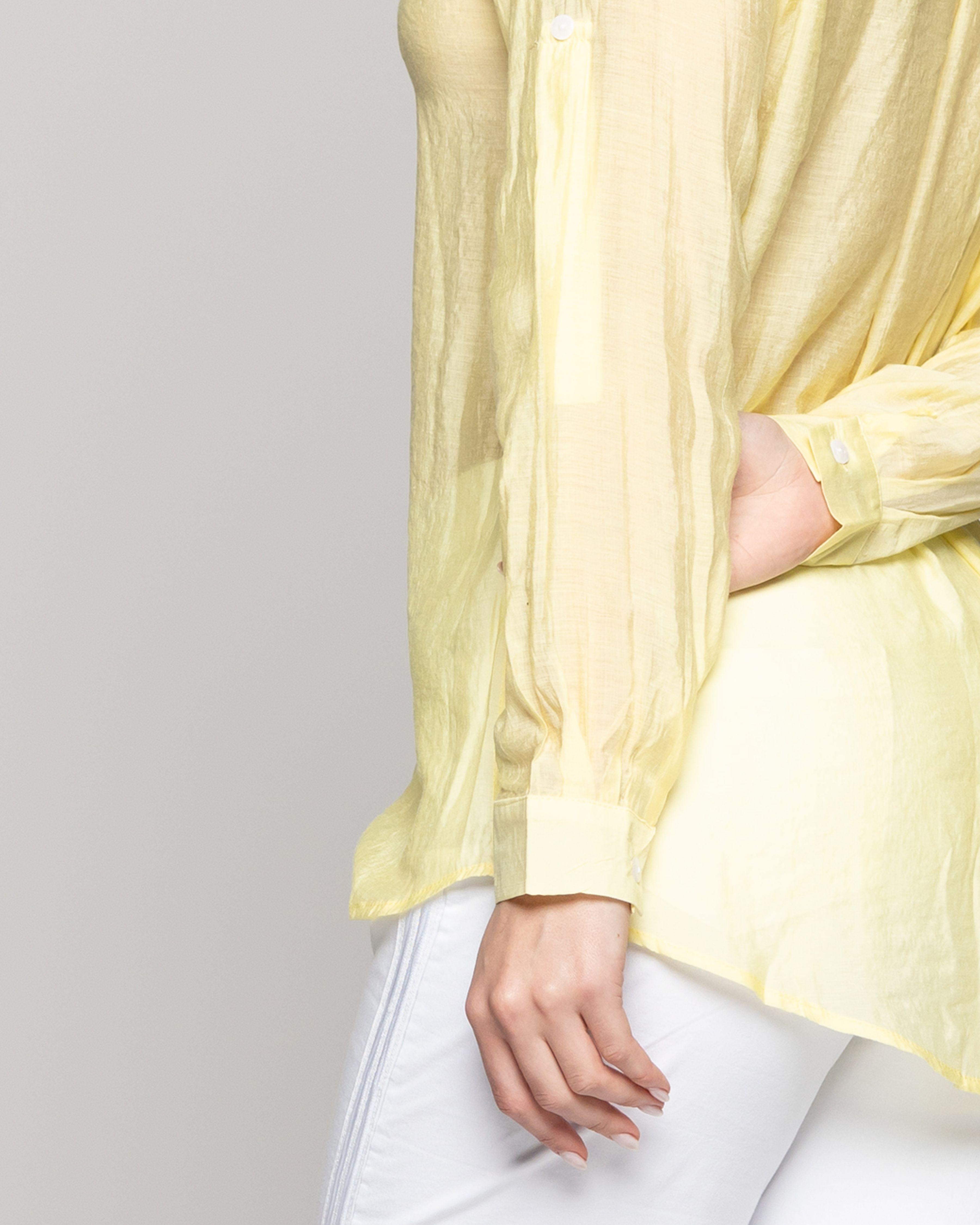 Blusa Mujer Brunella De Viscosa Manga Larga Amarilla Lineatre-2