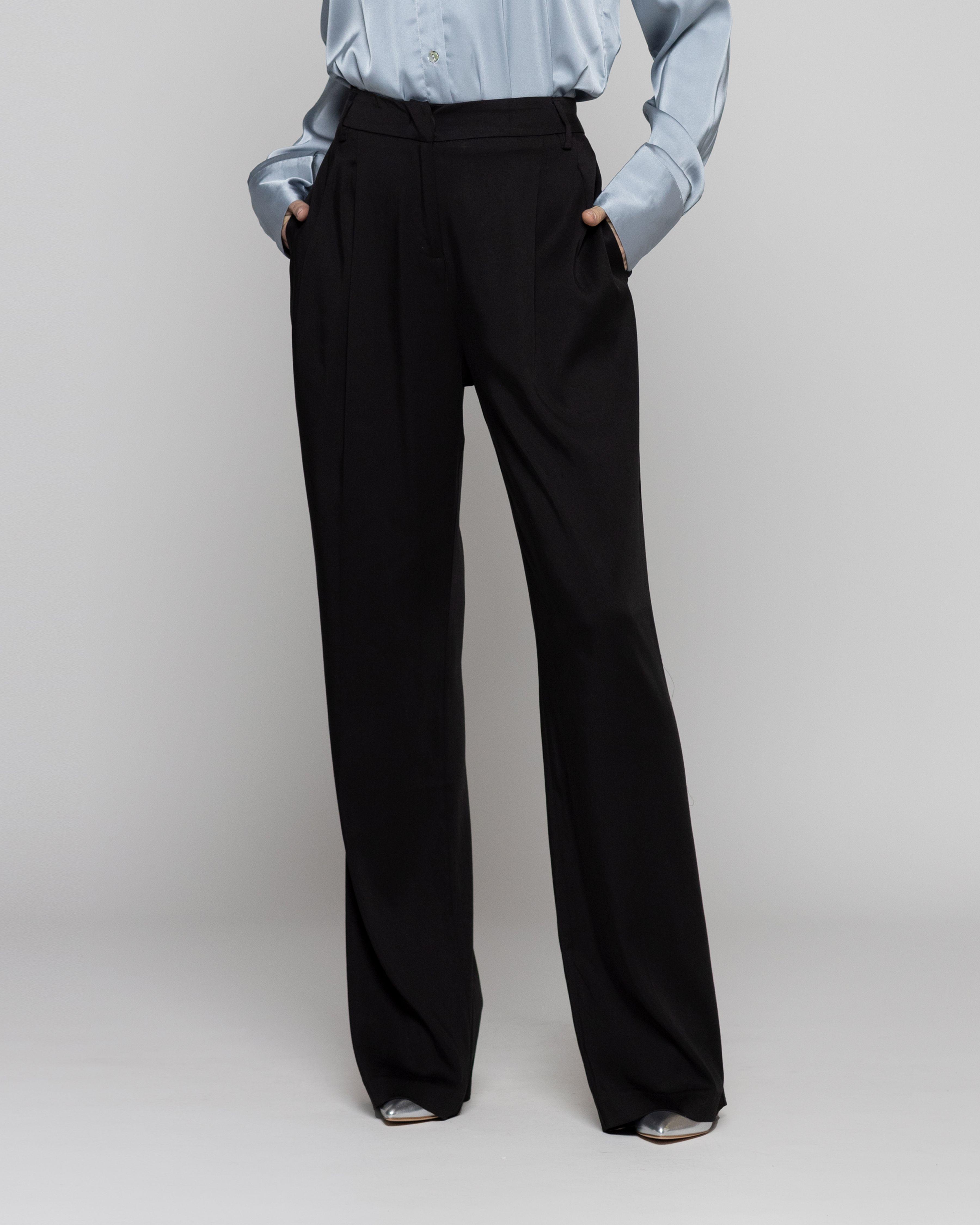 Pantalón Mujer Clarissa Sastrero Semiformal Negro Lineatre-1