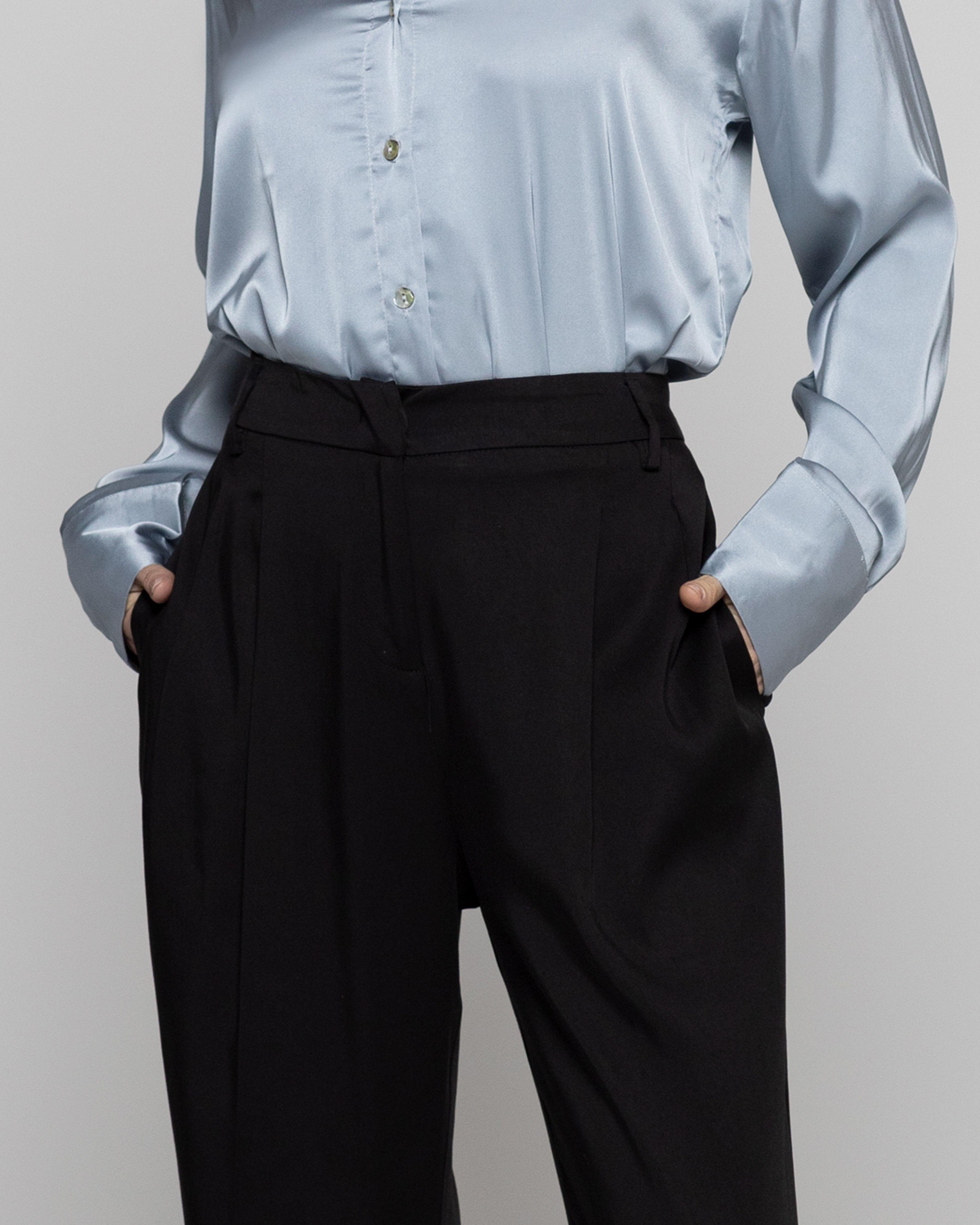 Pantalón Mujer Clarissa Sastrero Semiformal Negro Lineatre-4