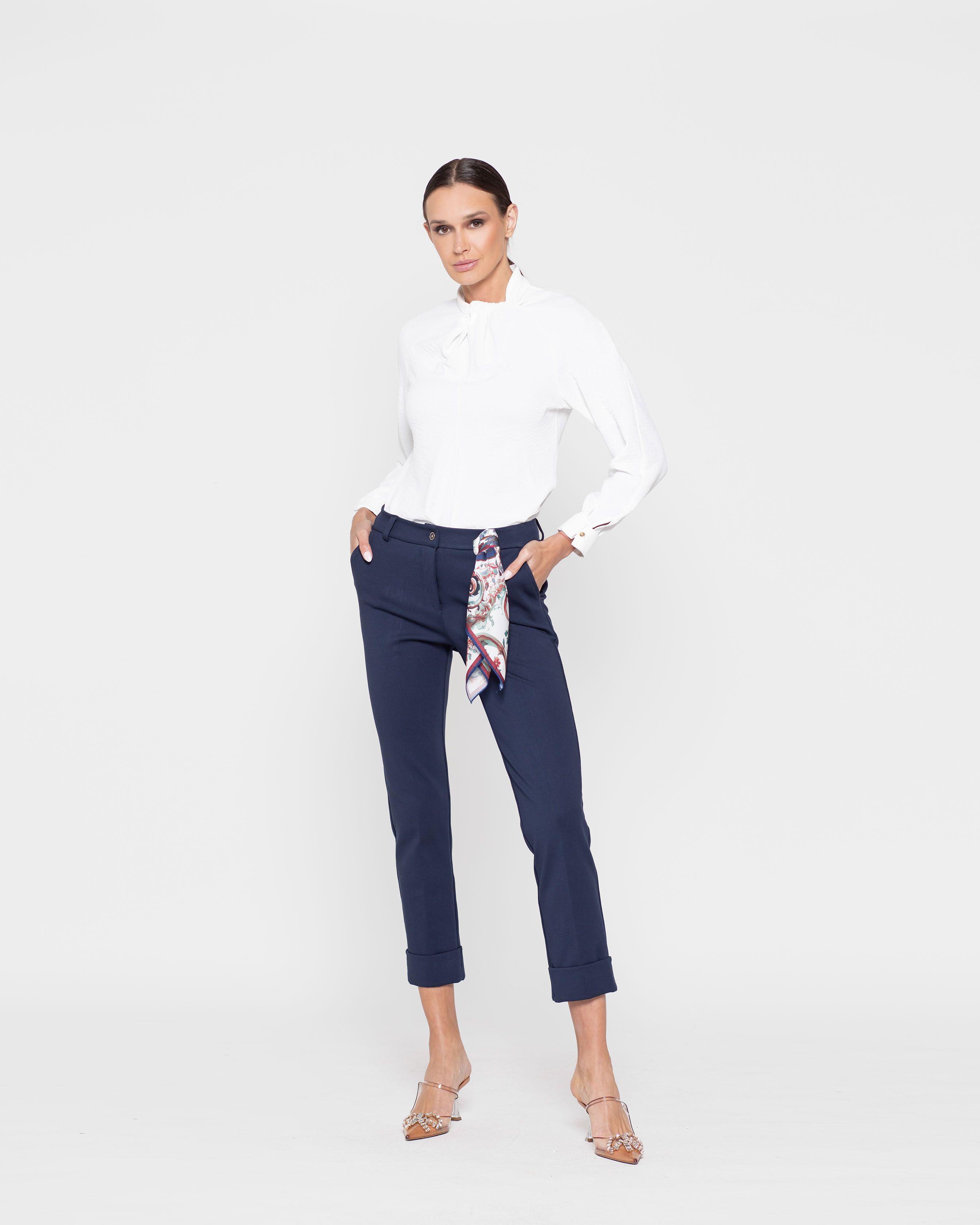 Pantalon Mujer Margarita Azul Marino Ludovica-0