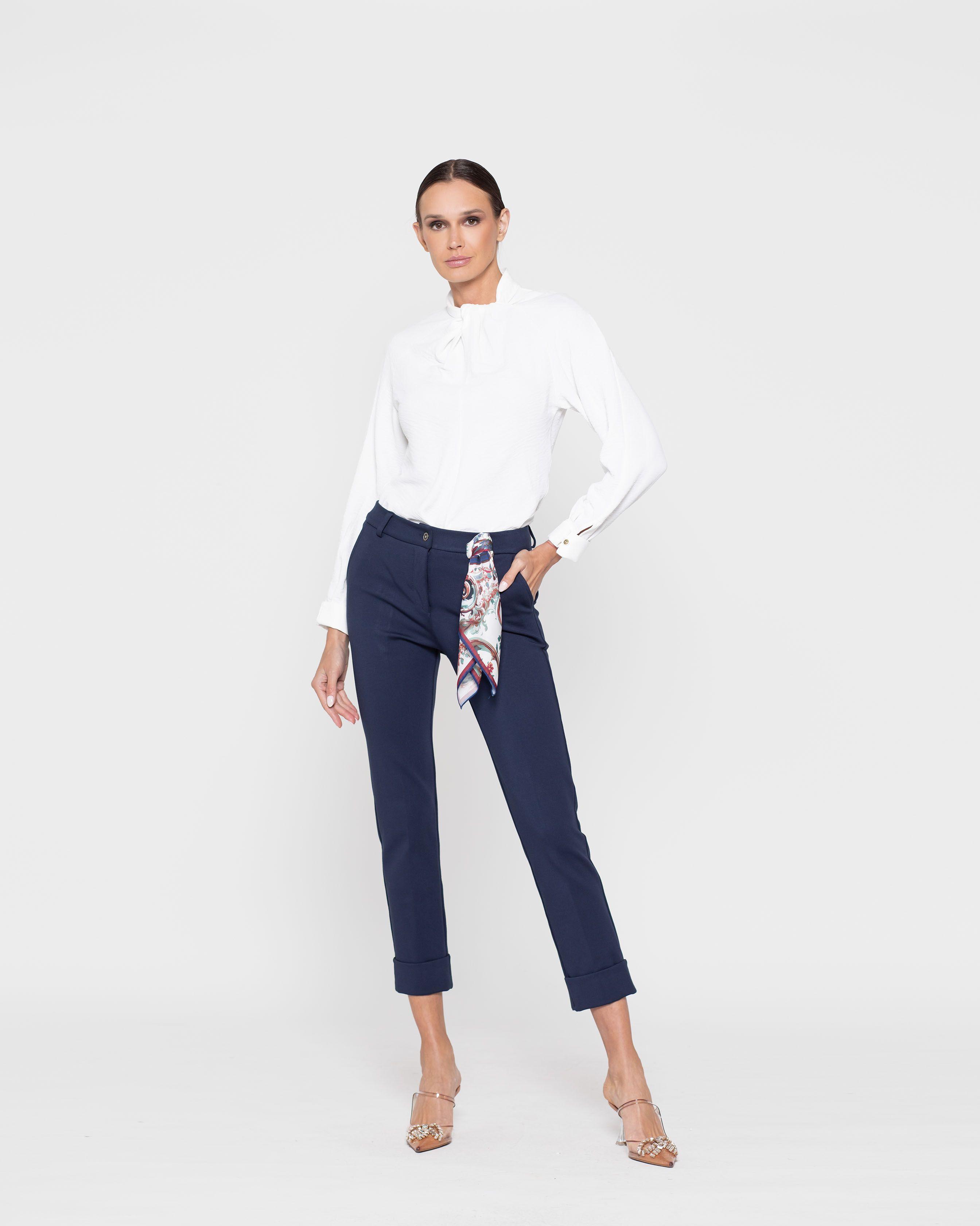 Pantalon Mujer Margarita Azul Marino Ludovica-1