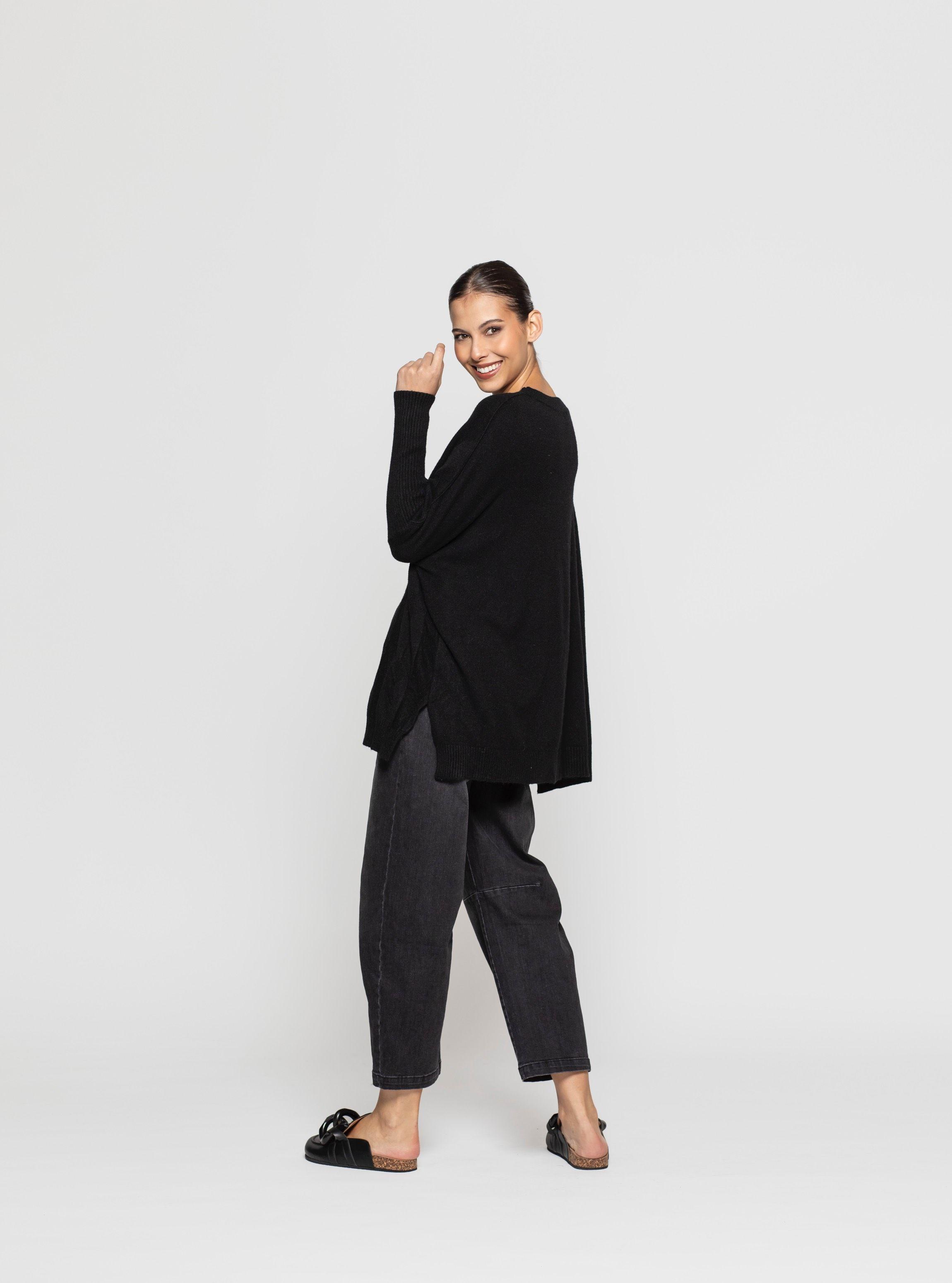 Sweater Mujer Carina Negro Lineatre-2