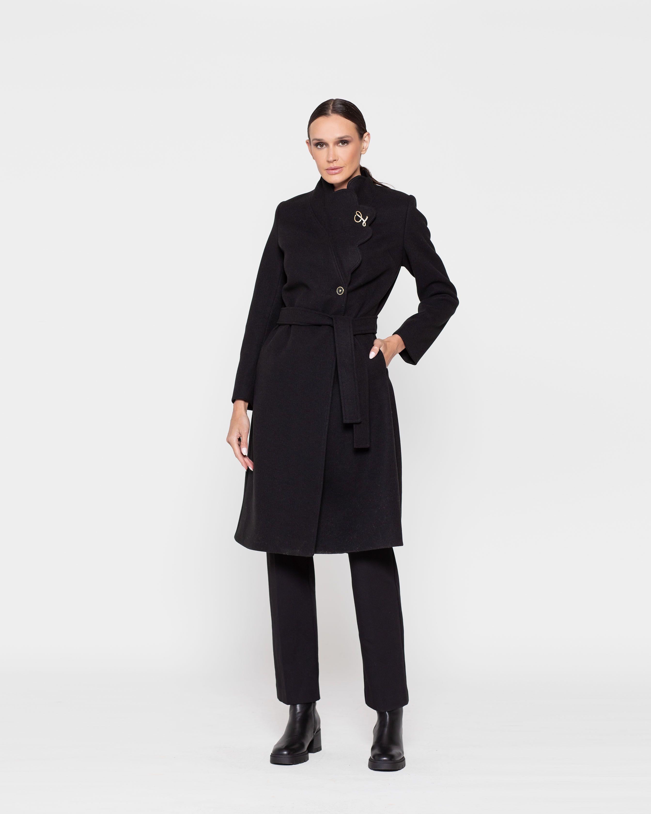 Abrigo Mujer Verbena Negro Ludovica-2