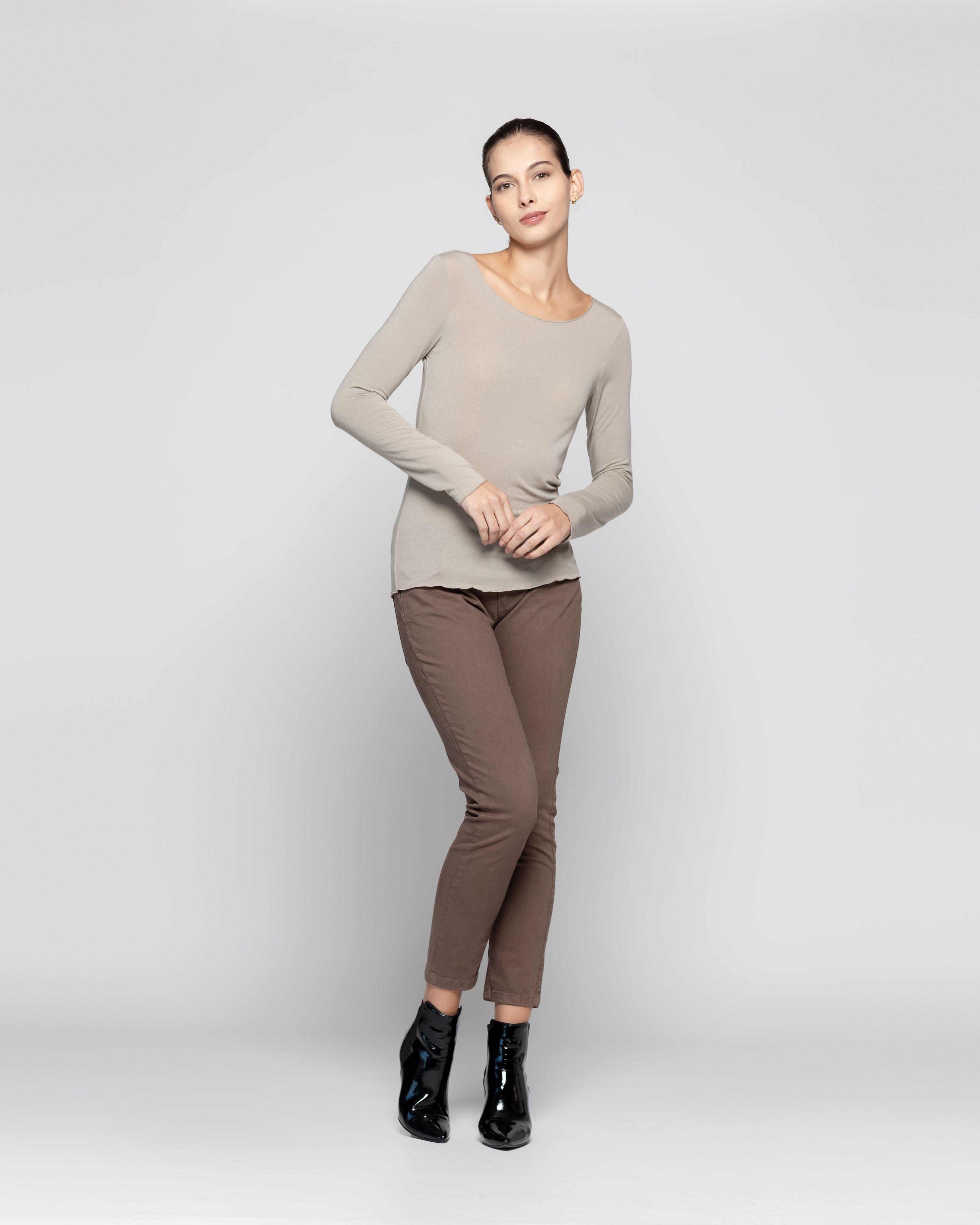 Polera Mujer Donata  Café Lineatre-0