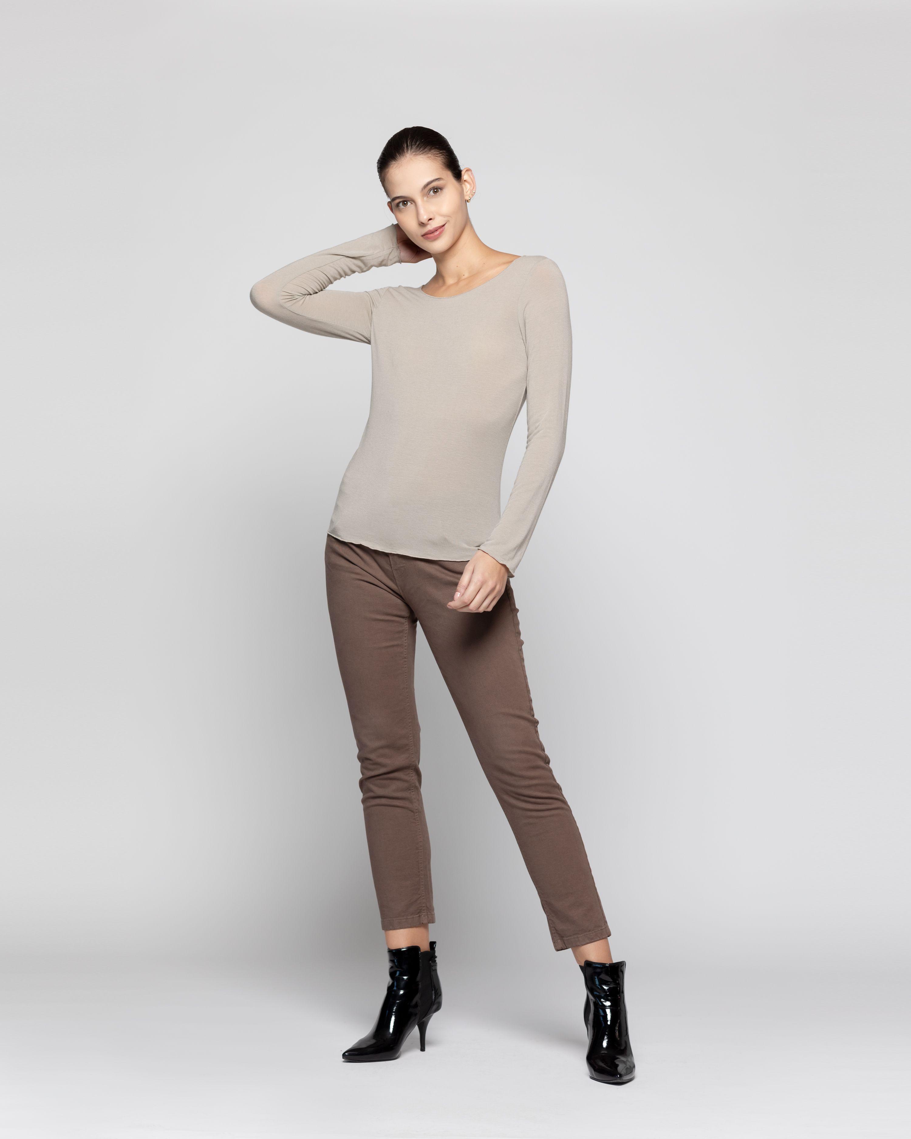 Polera Mujer Donata  Café Lineatre-1
