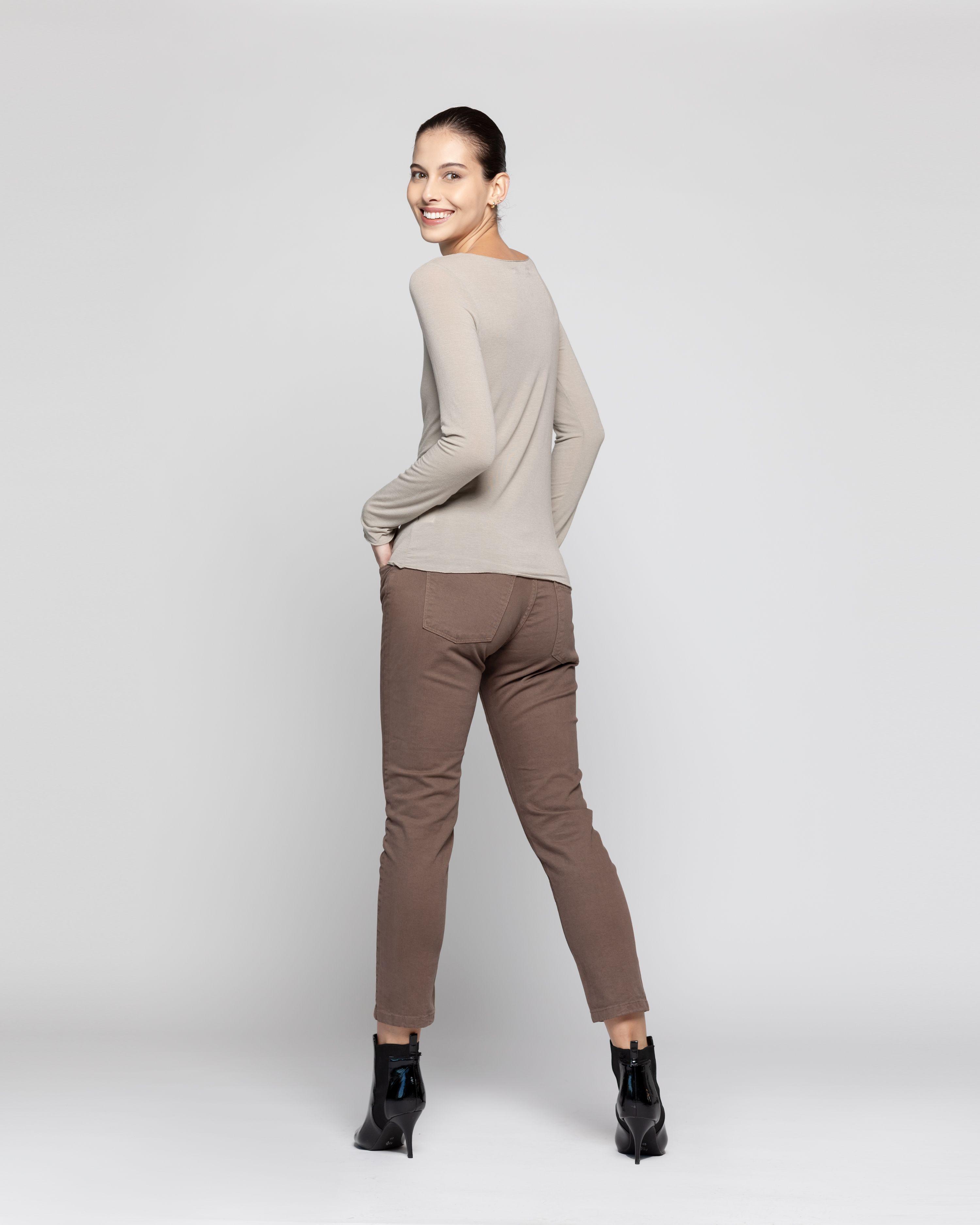 Polera Mujer Donata  Café Lineatre-2