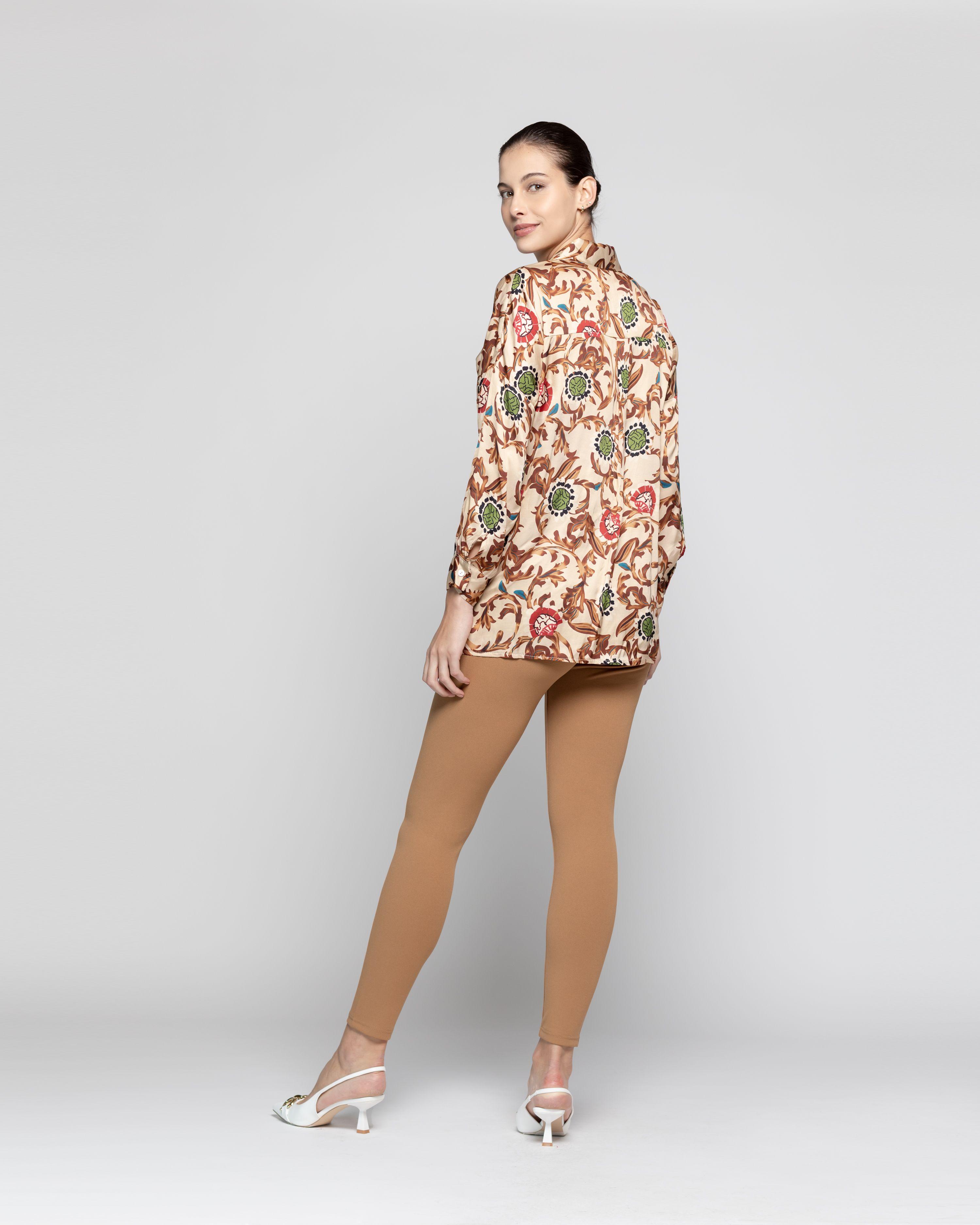 Blusa Mujer Lorena Beige Lineatre-2