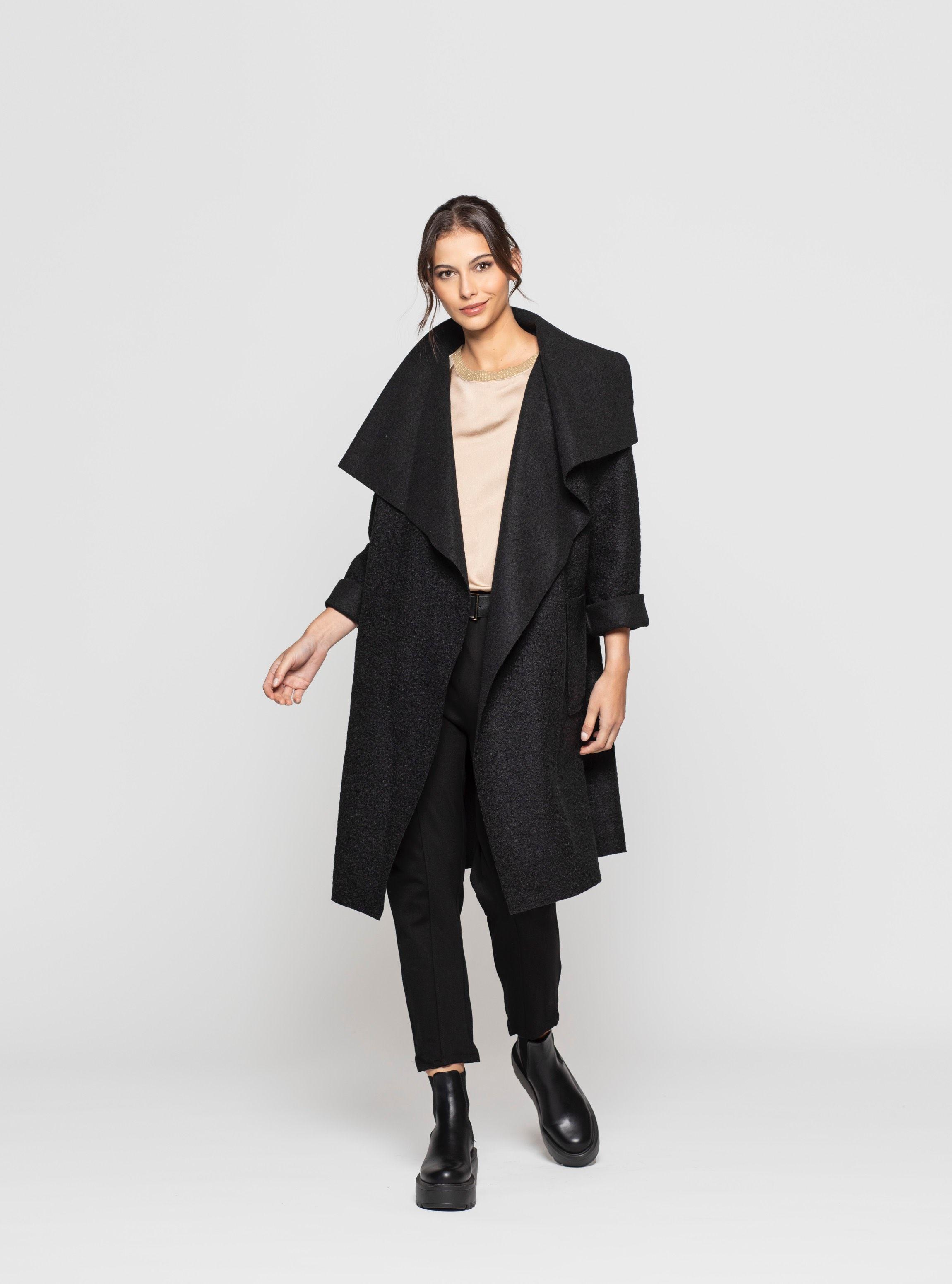Abrigo Mujer Sofia Negro Lineatre-0