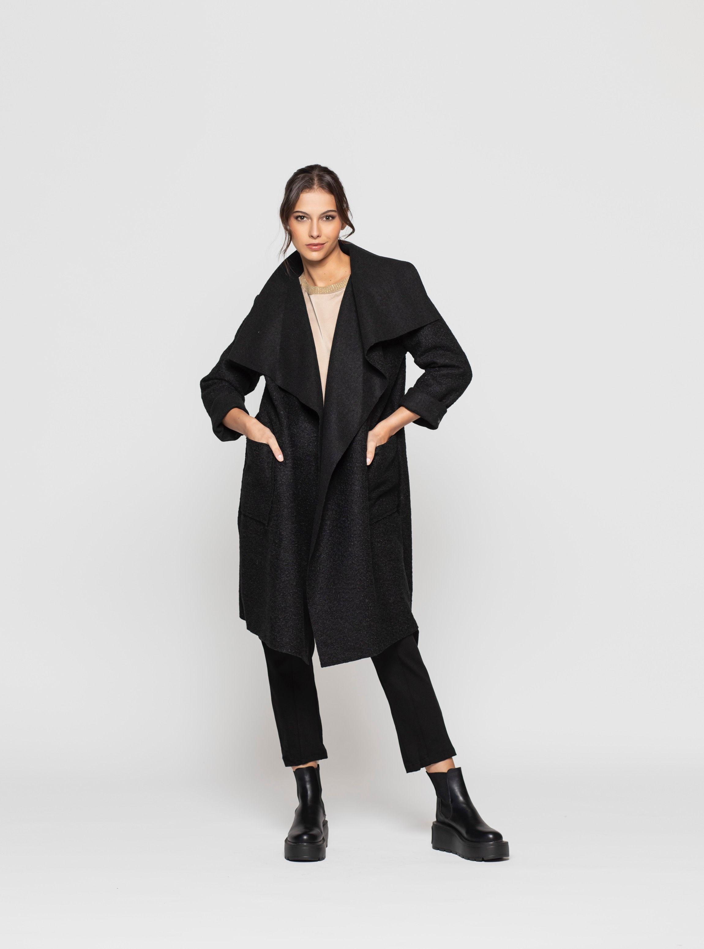 Abrigo Mujer Sofia Negro Lineatre-1