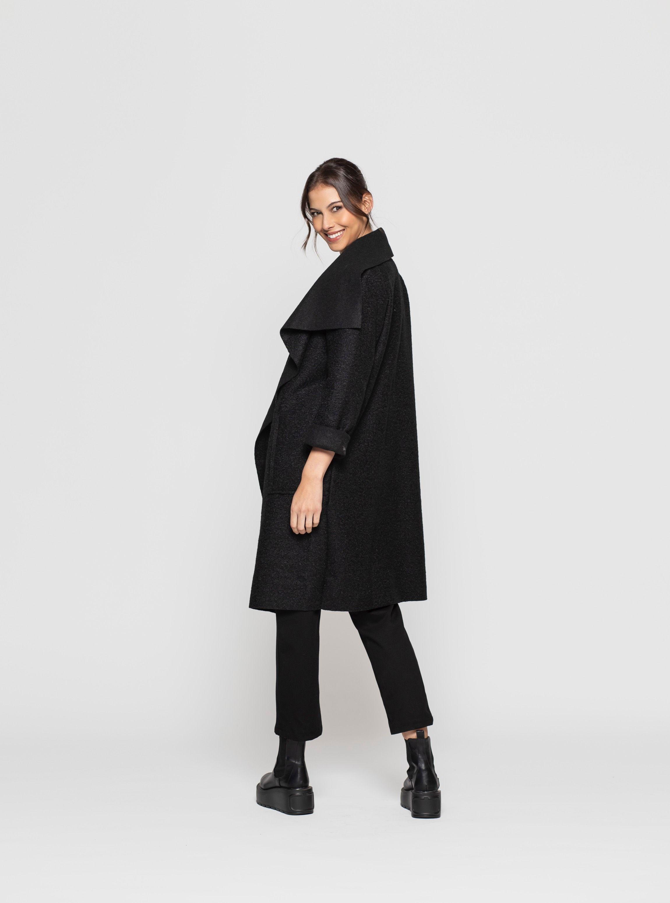 Abrigo Mujer Sofia Negro Lineatre-2