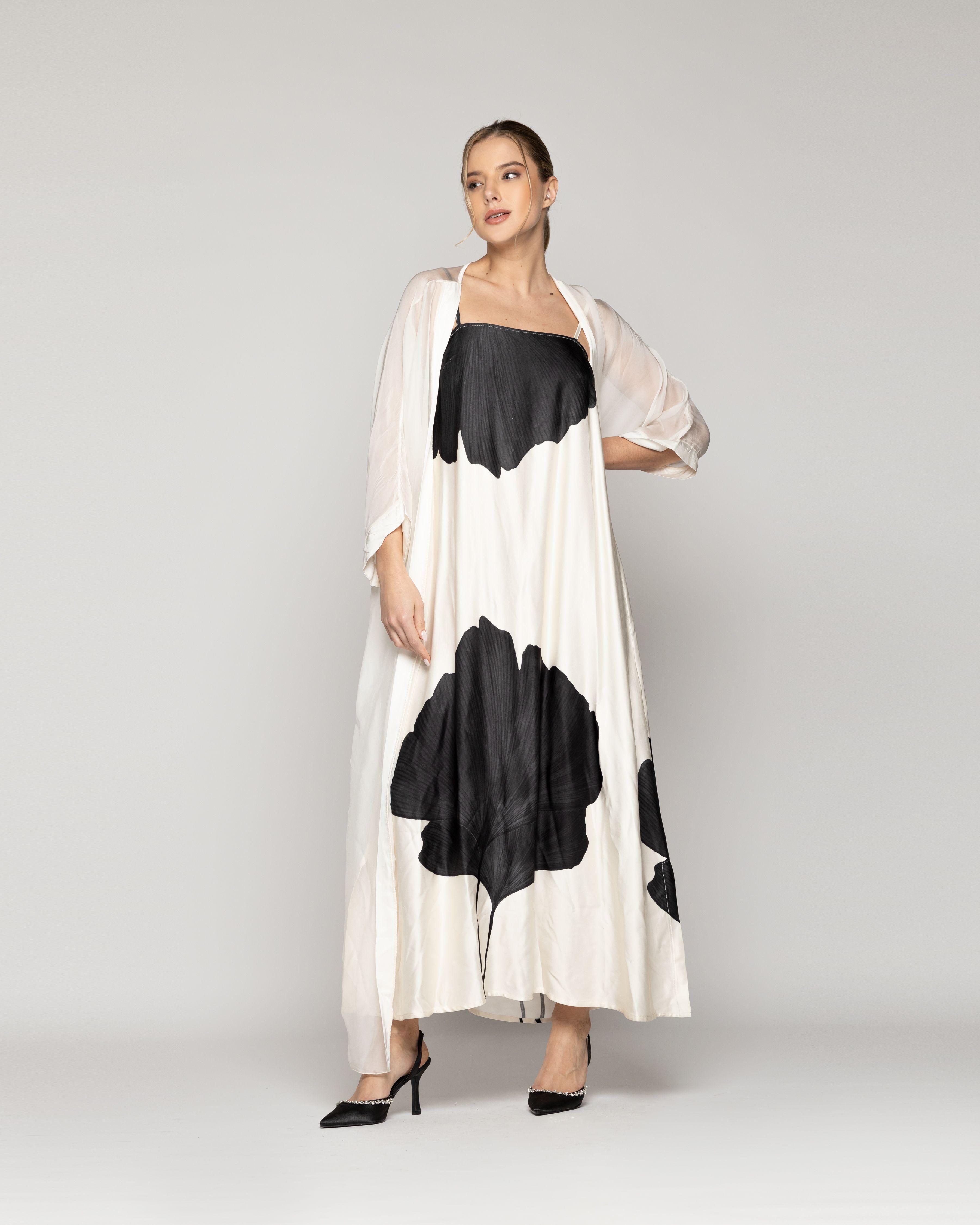 Tapado Mujer Dora Largo Gasa Blanco Crudo Lineatre-4