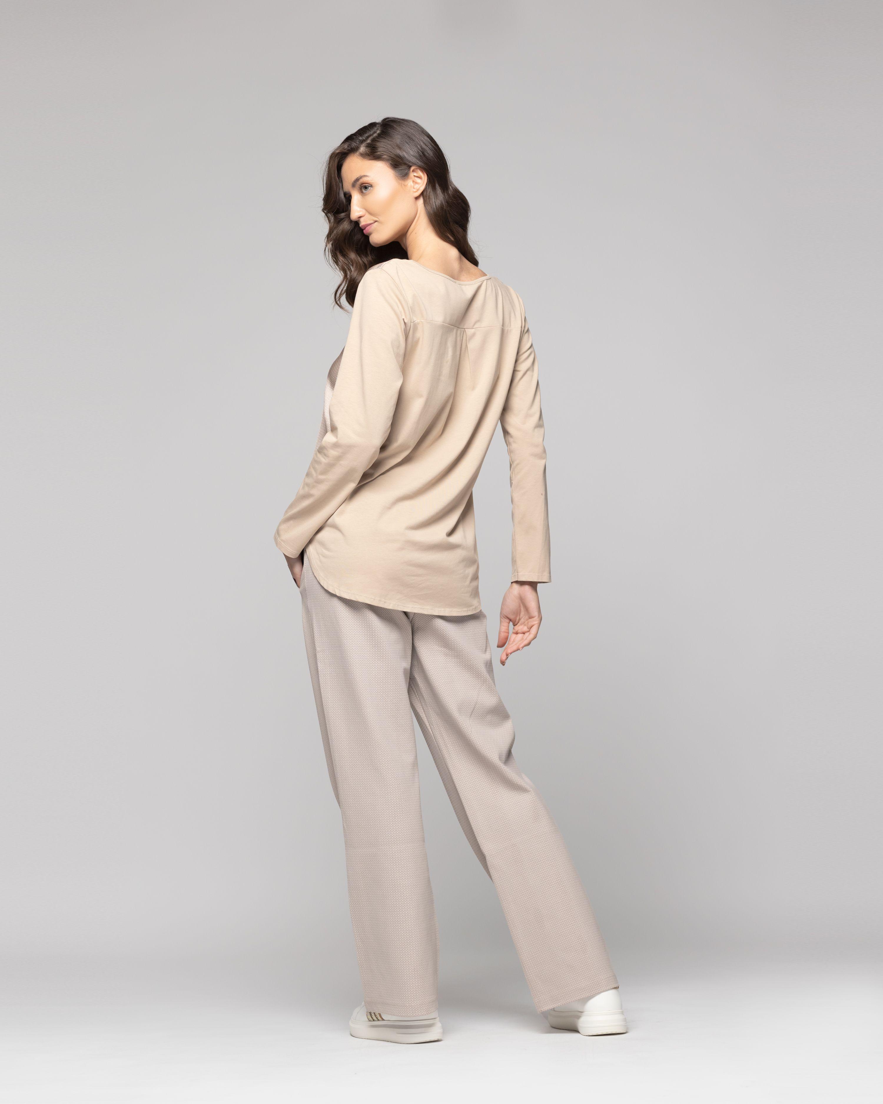 Polera Mujer Genoveva Beige Lineatre-2